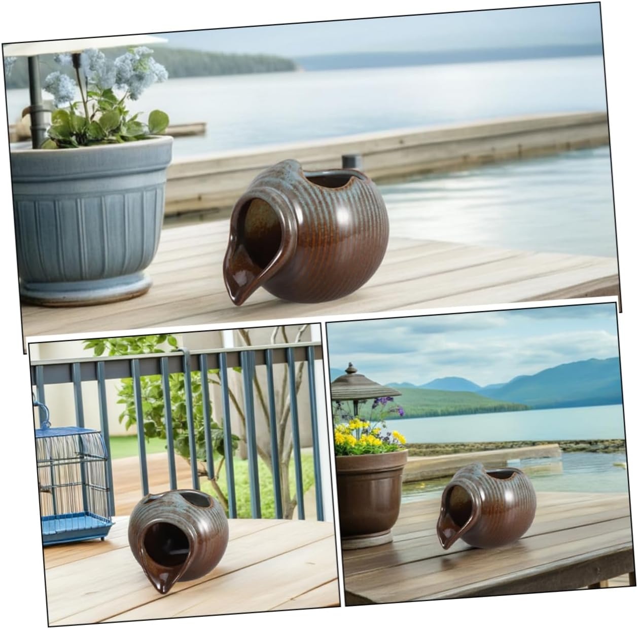 PRETYZOOM Ceramic Fountain Pot for Indoor Outdoor Use Water Feature for Fish Tanks Garden Decor and Patio Relaxation Artistry with Gentle Water Flow