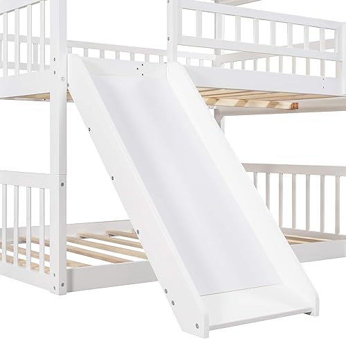 Miniatura 164 de Litera triple de metal, tamaño matrimonial XL sobre individual XL sobre tamaño Queen, elegante base de cama triple con seguridad garantizada para