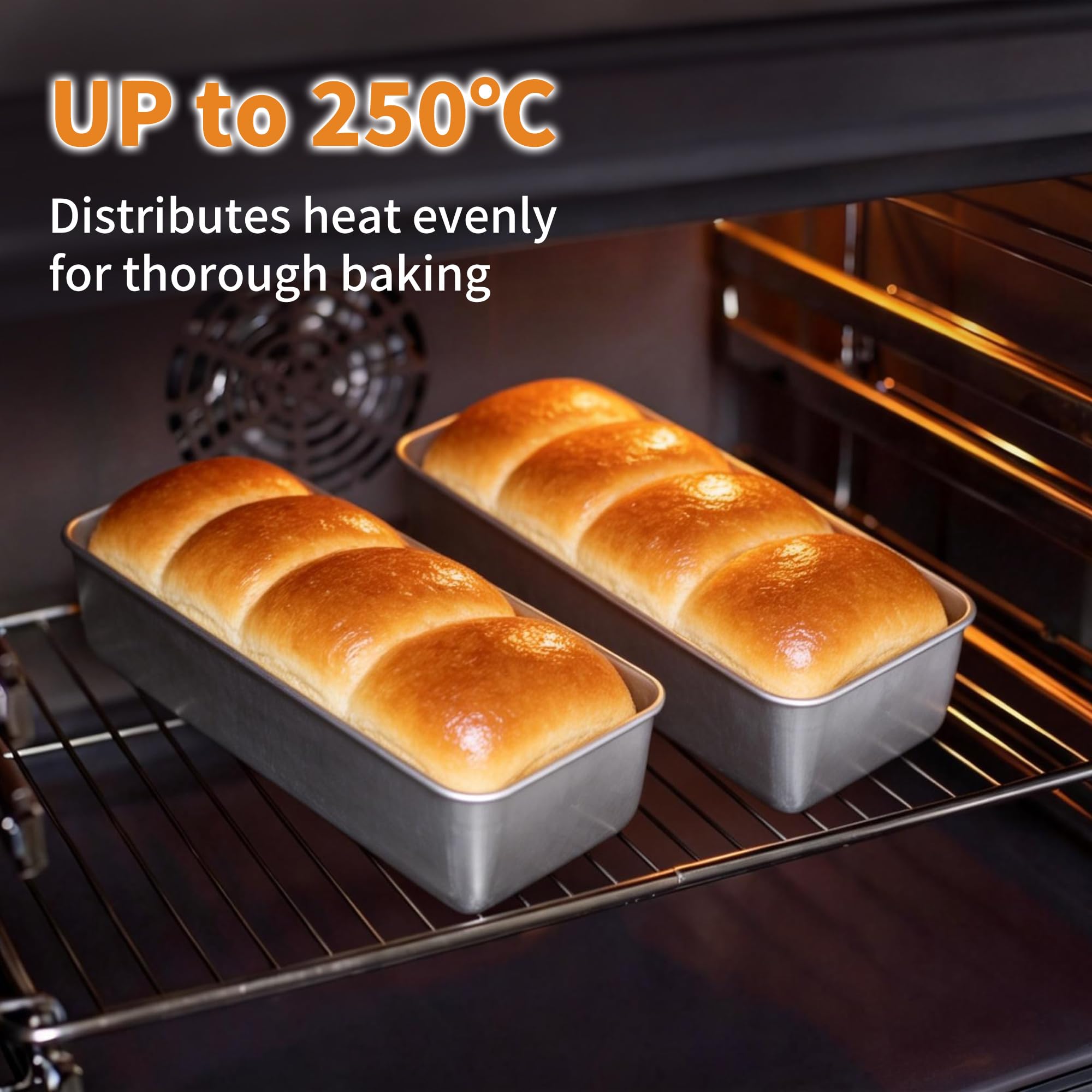 Joyfair Set di 2 teglie per pane in acciaio inox, 1,4 kg, grandi stampi per pane alla banana, torte, lasagne, brownie, atossici e resistenti alla ruggine, adatti al forno e alla lavastoviglie, 31 x 13
