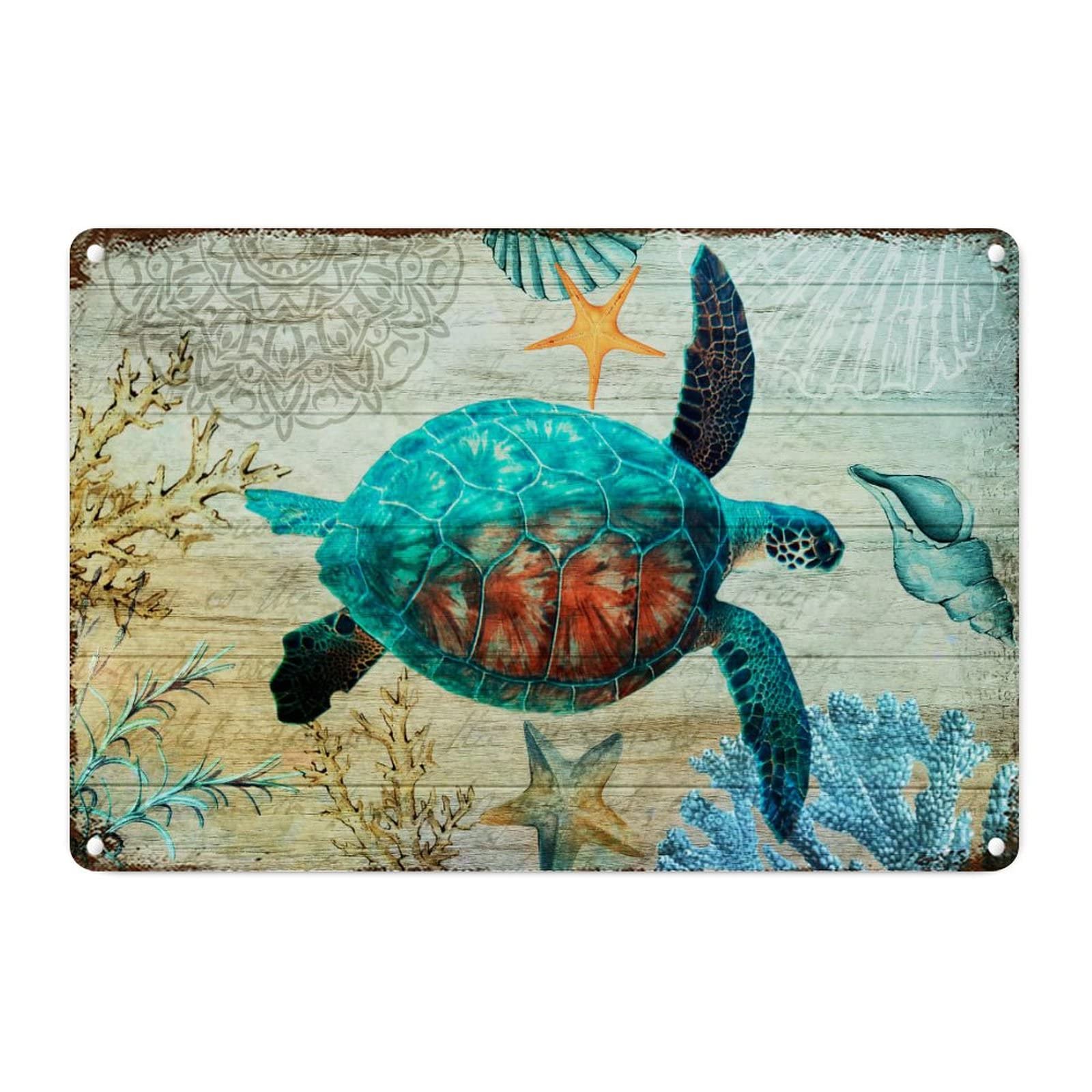 Pancarte en métal marine durable style rétro design nautique chic 30x45cm