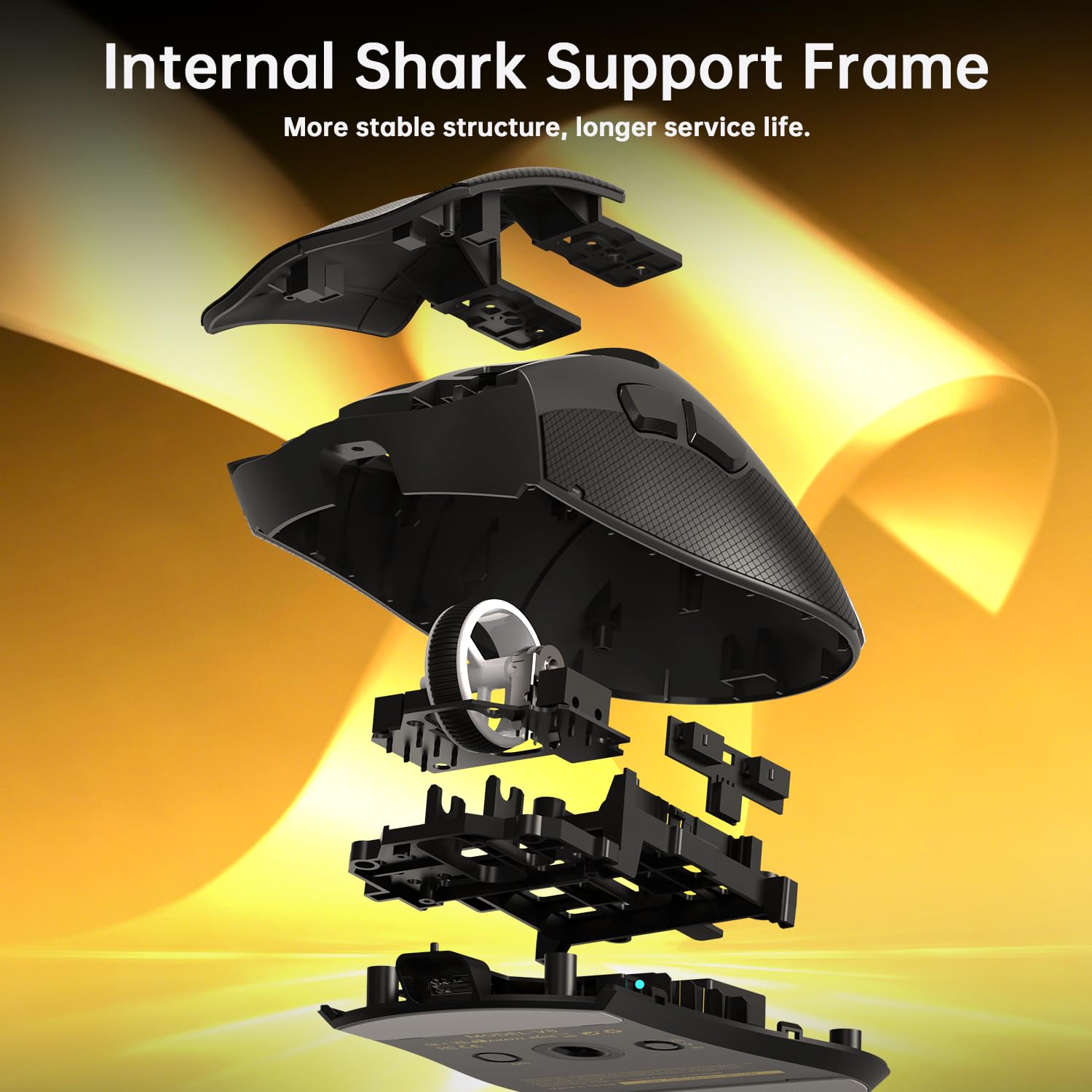 MAMBASNAKE x ATTACK SHARK V8 Wireless Gaming Mouse, 59g Ultra-Lightweight, PAW3950MAX Sensor, SHARK 8K Dongle, Tri-Mode (2.4G/Bluetooth/Wired), Right-Hand Ergonomic Design, Web-Based Software
