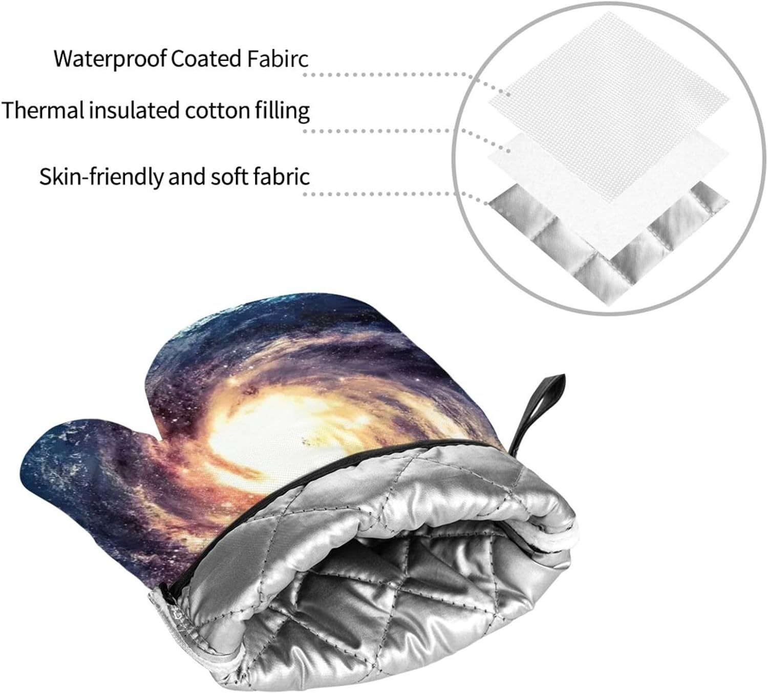 Universe Milky Way Galaxy Kitchen baking four piece set, fit for cooking and baking, oven, microwave, and outdoor barbecue