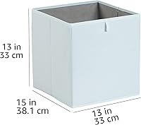 Vista 5 de Yaxa Basics Contenedores organizadores de cubos, cestas de almacenamiento plegables para estantes, verde jade, paquete de 6, 13 x 15 x 13 pulgadas