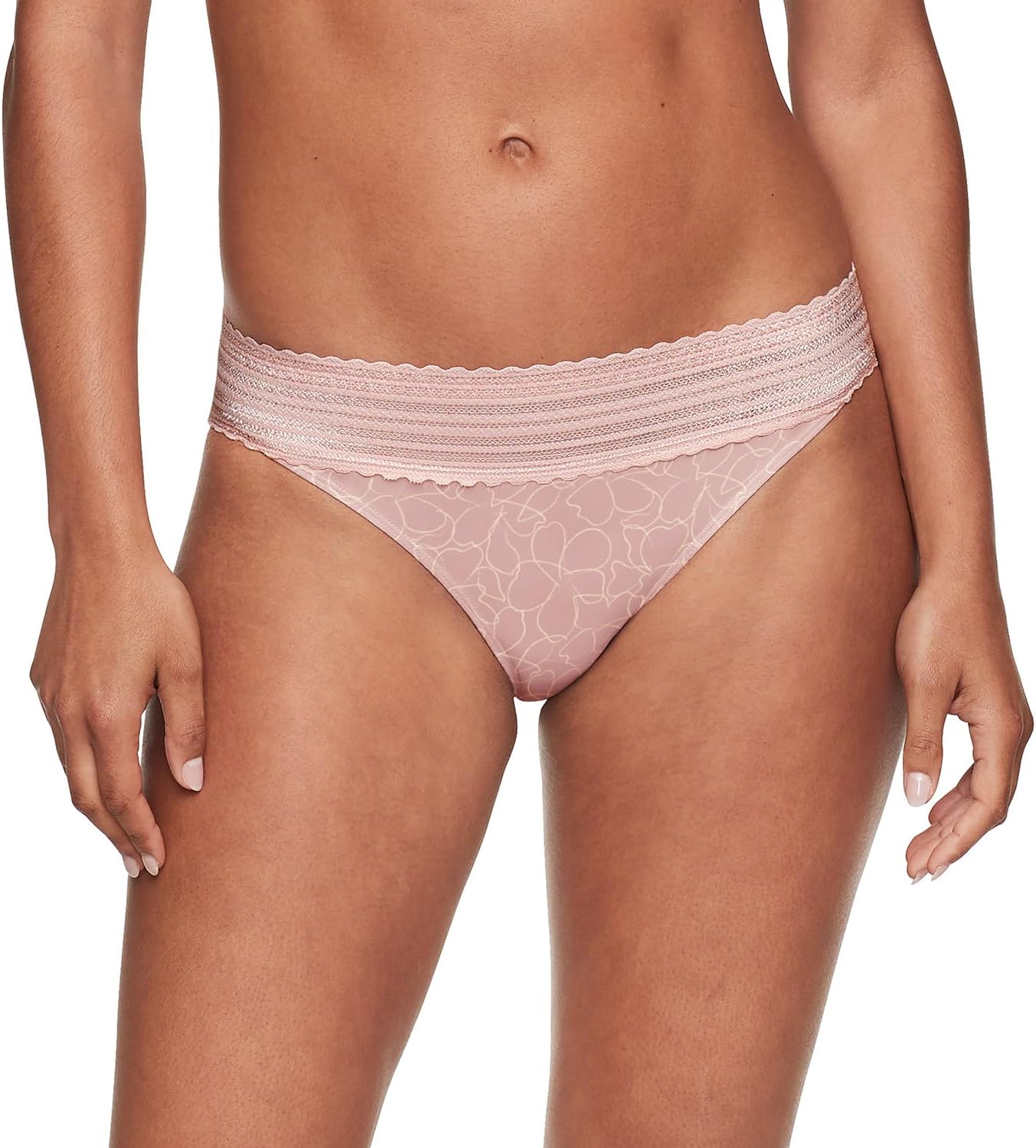 Warner's Women's No Pinching No Problems Dig-Free Comfort Waist with Lace Microfiber Bikini 5509