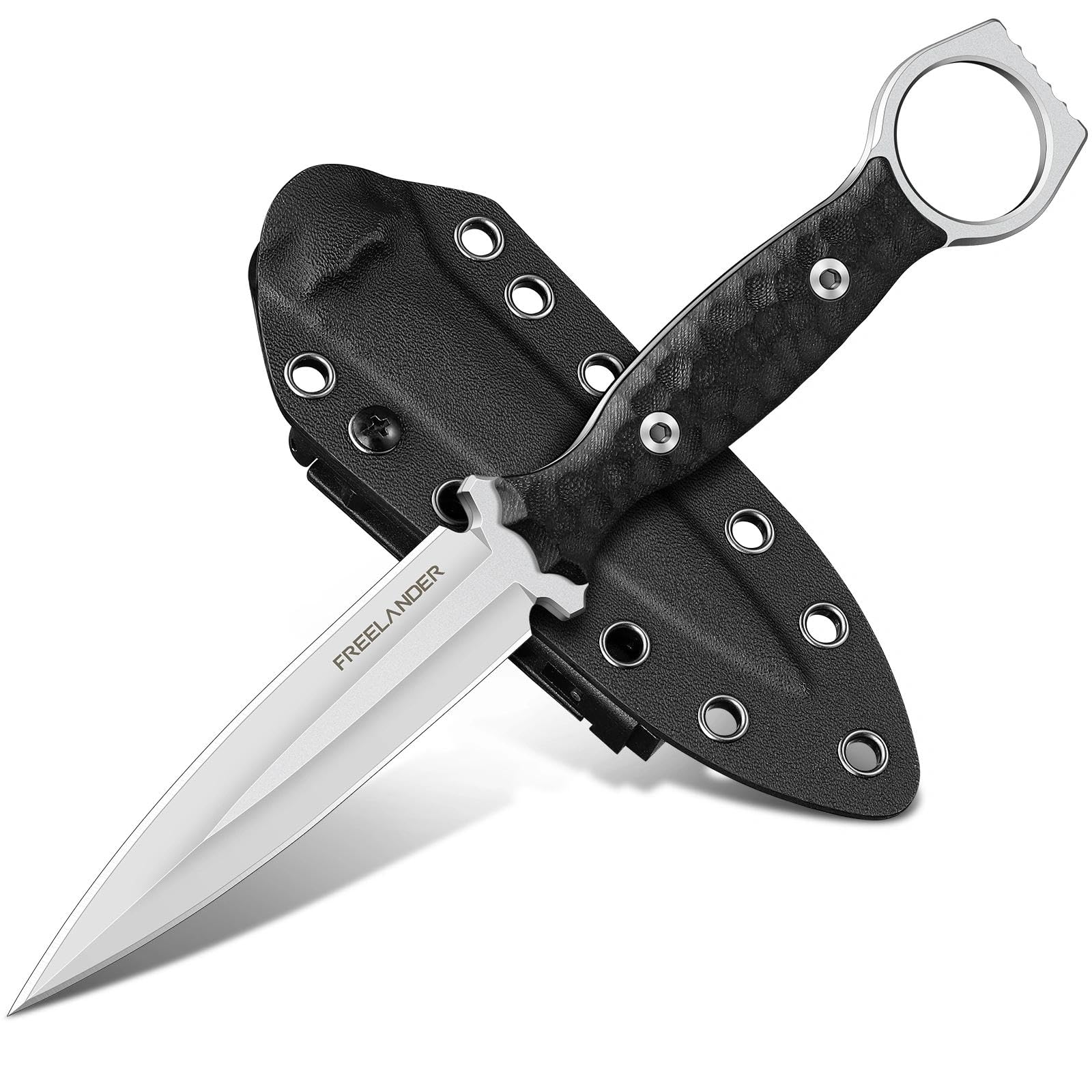 Freelander Outdoor Survival Knife, Full Tang Camping Fixed Blade Knife