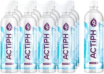 Alkaline Ionised Spring Water pH9+ Purified with Electrolytes Clean and Smooth Taste ACTIPH Water 1L x12