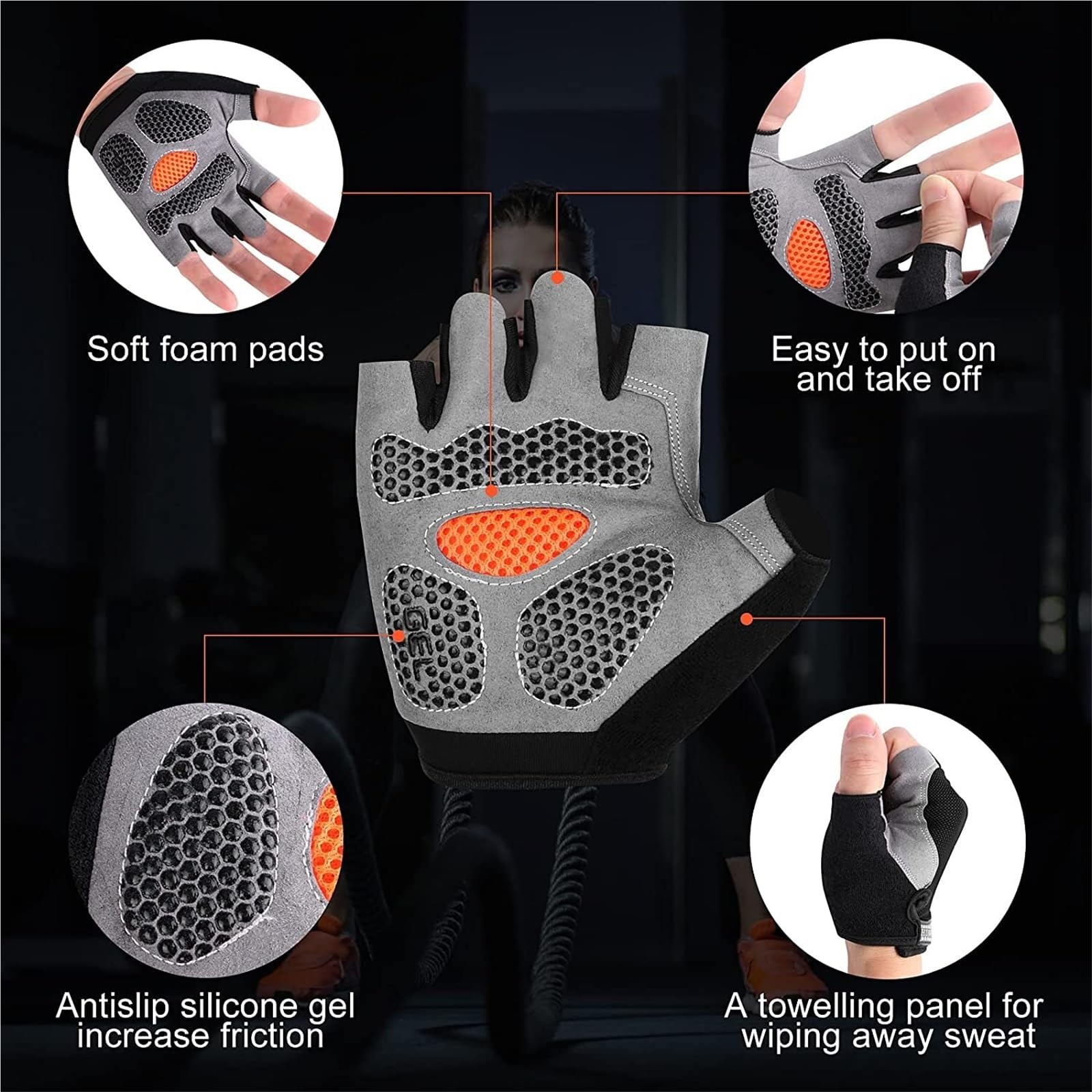Guanti Da Fitness Guanti sportivi estivi da ciclismo for allenamento fitness da uomo, senza dita, for ciclismo da donna, antiscivolo e traspiranti Per Il Fitness