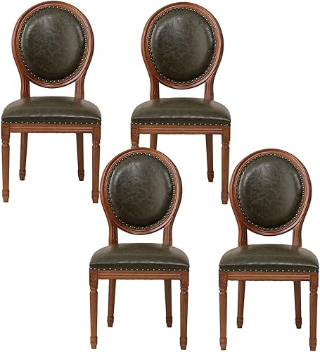 Miniatura 12 de Sillas de comedor de madera para casa de campo, sillas de cocina estilo país francés, silla vintage para sala de estar con respaldo redondo, silla