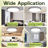 Vista 59 de Lámpara de techo LED de 13 pulgadas de montaje empotrado, luces de techo ajustables de 2700K/3000K/3500K/4000K/5000K, iluminación regulable