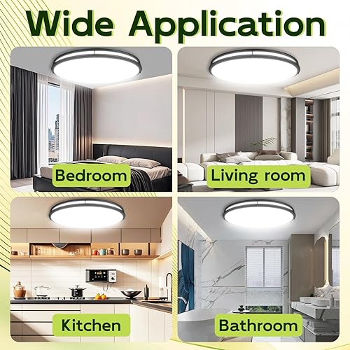 Miniatura 59 de Lámpara de techo LED de 13 pulgadas de montaje empotrado, luces de techo ajustables de 2700K/3000K/3500K/4000K/5000K, iluminación regulable