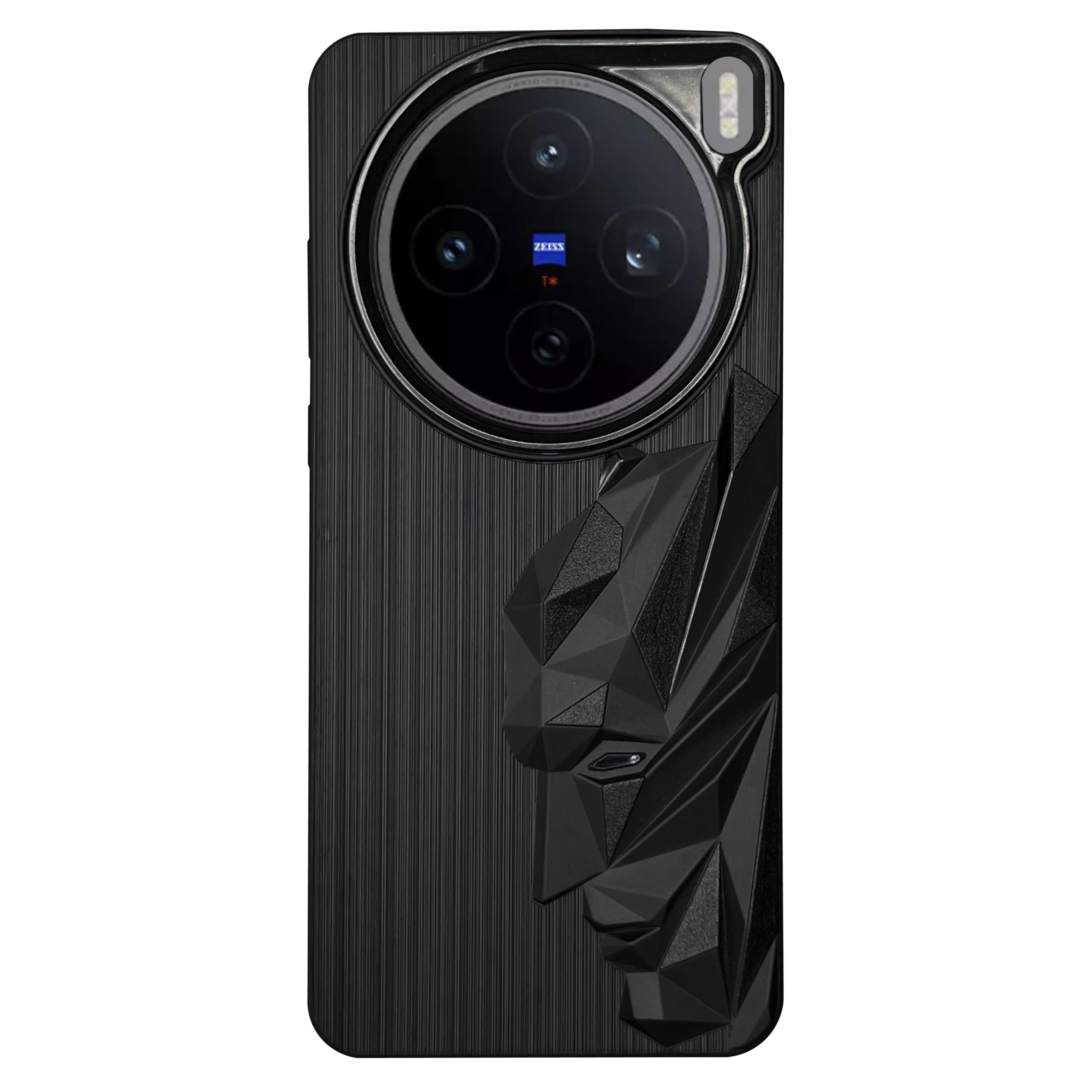 NIUKIN Mobile Case for Vivo X200T 5G | 3D Engraved Design | Metallic Camera Ring | Shockproof Scratch Proof Cover | Black (3D Mask)-image-0