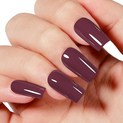 Miniatura 8 de AILLSA Esmalte de uñas de gel marrón caramelo, esmalte de gel color marrón caramelo, esmalte de gel neutro color nude moca neutro tono de piel para