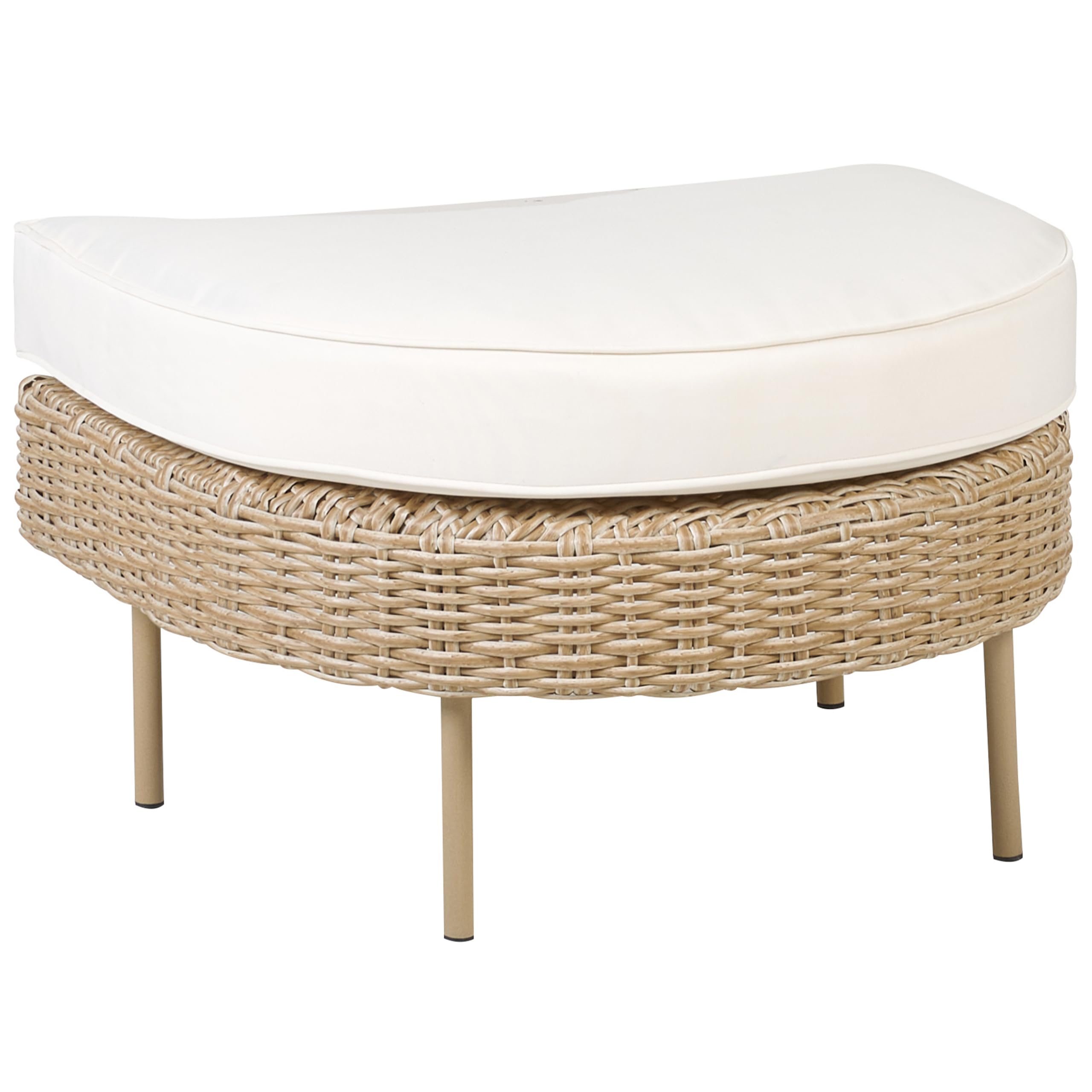 Beliani Silla de ratán Beige Blanco Natural con reposapiés sintético Cojines Arcille