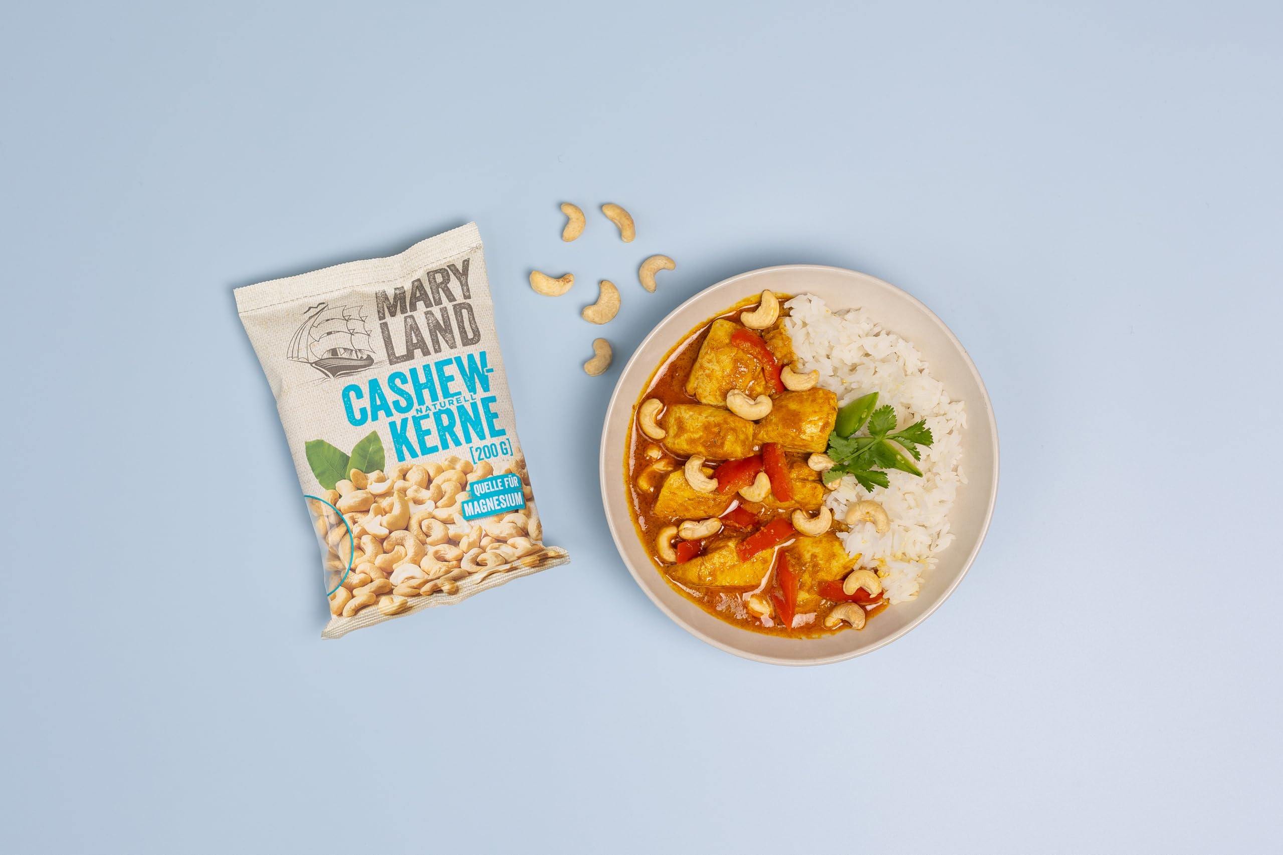 Maryland Cashewkerne 200g Beutel 10er Pack – Cashewkerne naturbelassen, vegan, frei von künstlichen Aromen, ohne Zusatzstoffe – Im praktischen Format genießen (10 x 200g)