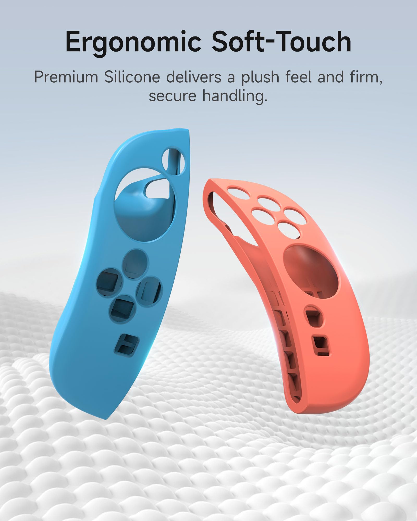 EasySMX Étui de transport pour Nintendo Switch – Ensemble d'accessoires de grand volume, 1 protecteur d'écran, 1 coque de protection Joy-Con, 2 paires de poignées en silicone | Plus durable