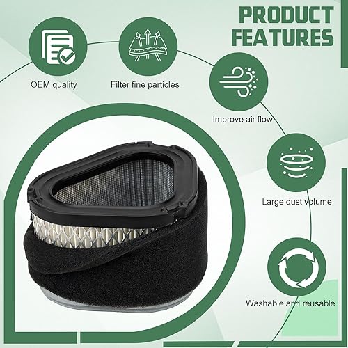 Miniatura 5 de Cyleto 1208314 M92359 Filtro de aire para John Deere 1208305 GT225 LT155 AM123553 GY20574 AM121608 STX38 STX30 LX172 LT133 LT150 LX255 para Comando