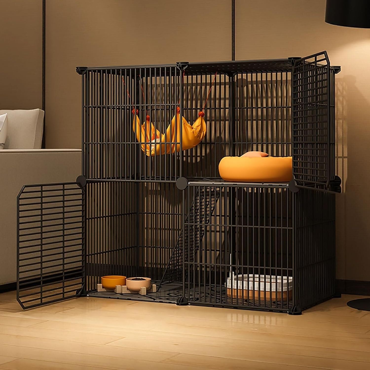 Box for Gatti: Fai da Te, Pannelli Rimovibili ed Extra-Large(Black,75x37x73cm)