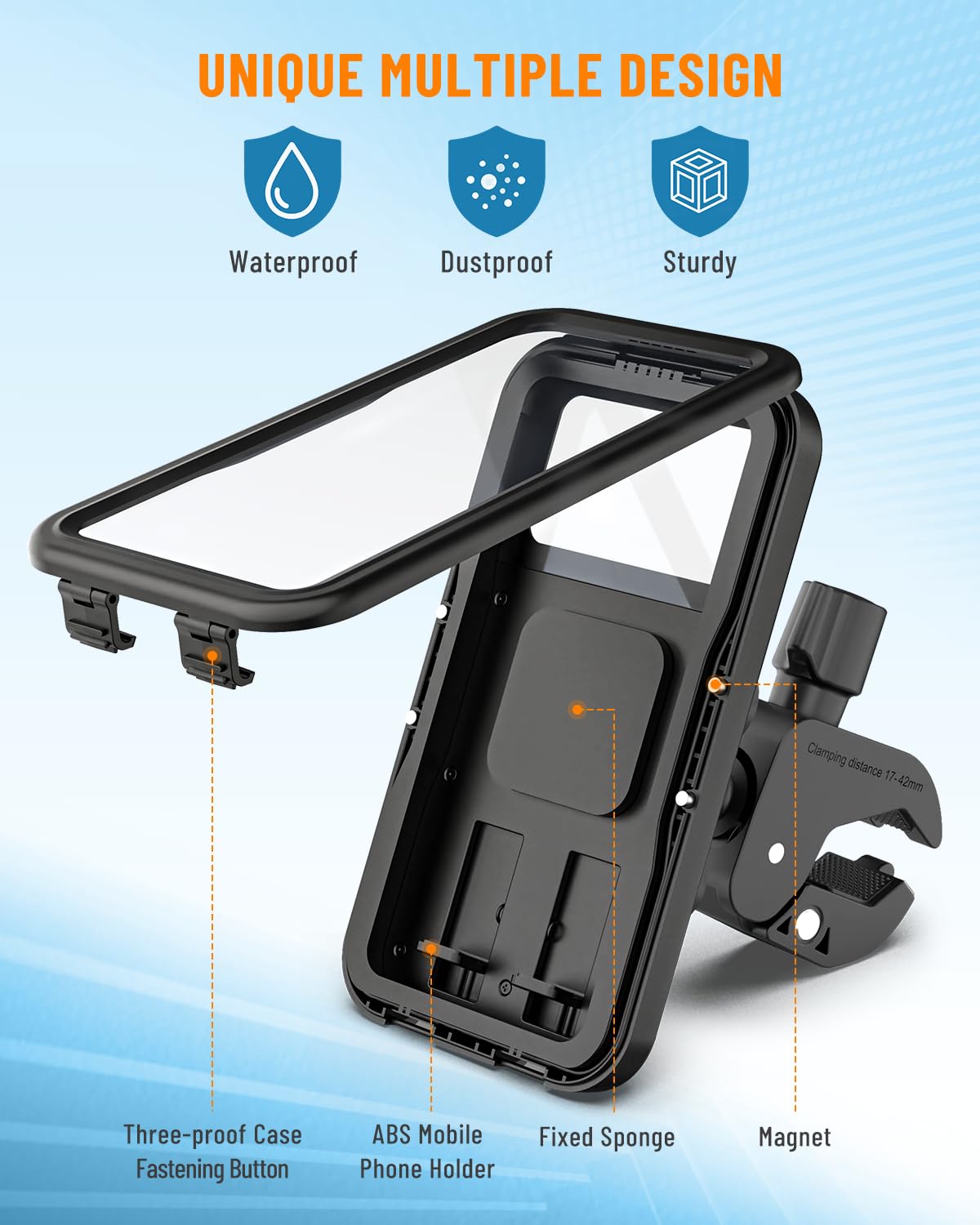 Handyhalterung Motorrad Wasserdicht【1s Schnellspanner】 Handyhalterung Fahrrad Anti-Vibration 360° Handyhalter Fahrradlenker mit Touch ID Roller Handyhalterung für Smartphone is zu 6,9"