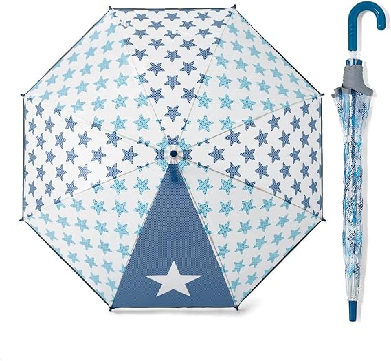 Amazon ベルメゾン 傘 長傘 手動式 手開き ビニール傘 反射テープ付き 男の子 ブルースター 長傘 通販