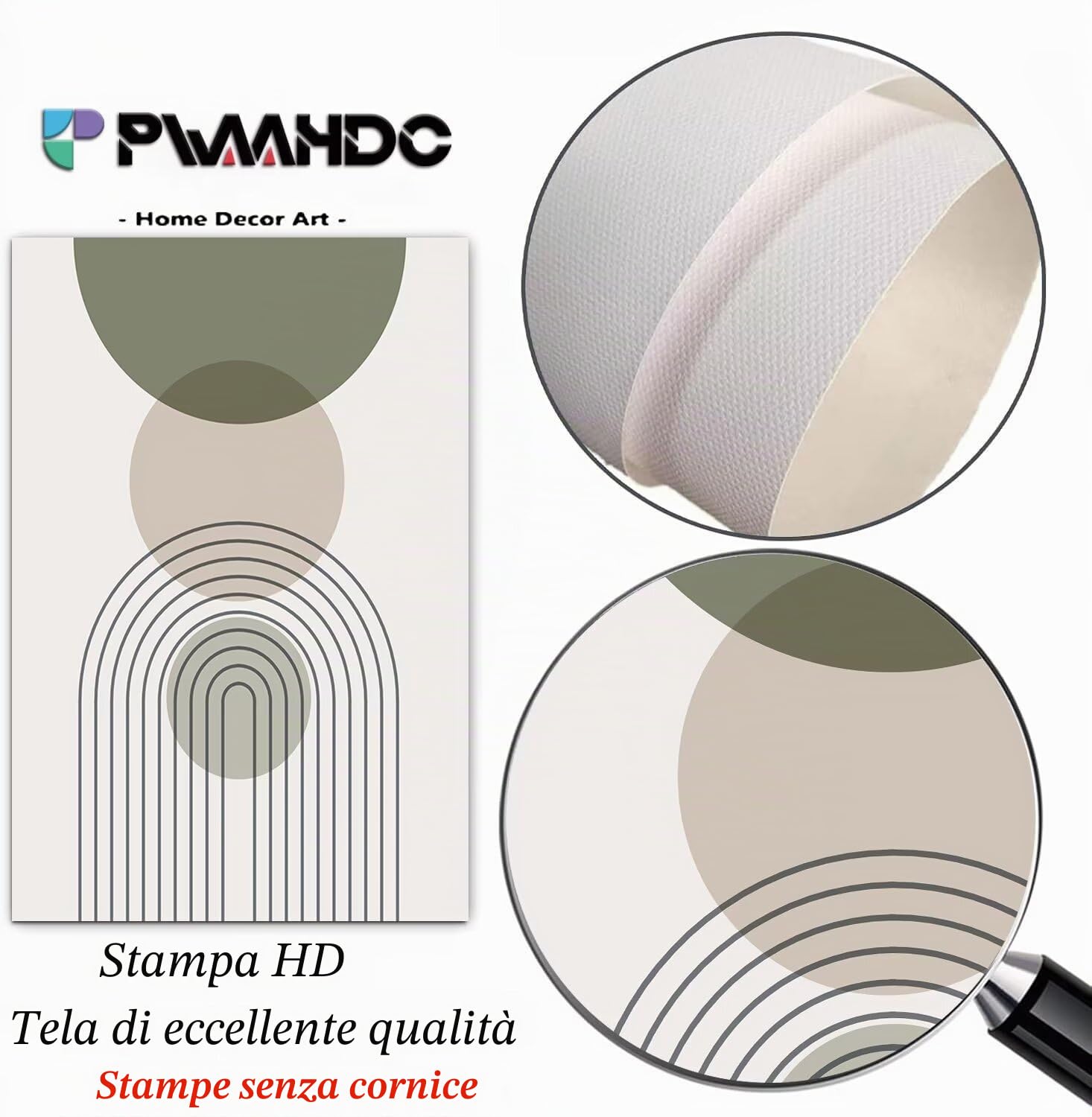 PWAAHDC Set di 3 Stampe Artistiche da Parete su Tela Verde Salvia - Poster Moderni e Minimalisti per Decorazioni Eleganti in Stile Boho - Senza Cornice, 40 x 60 cm