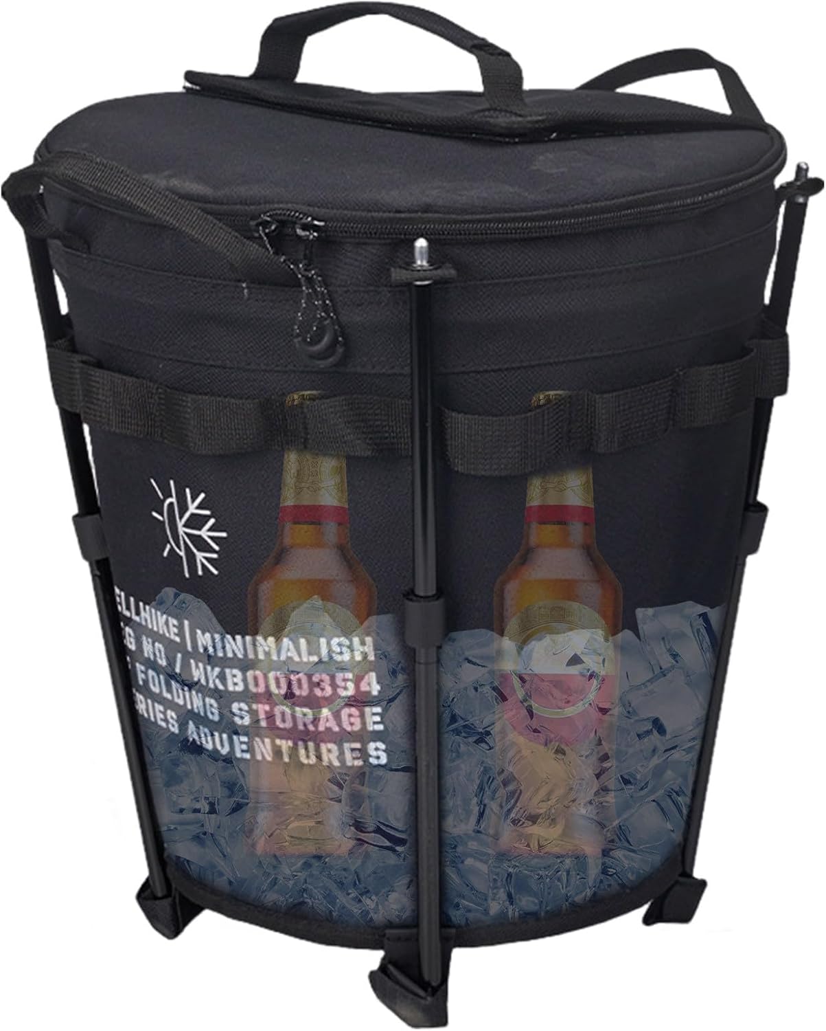 キャンプアイスバケツ - 折りたたみ可能なクーラービン、ポータブル断熱コンテナ|飲み物のための内側の裏地付きの大容量の寒いトートビー