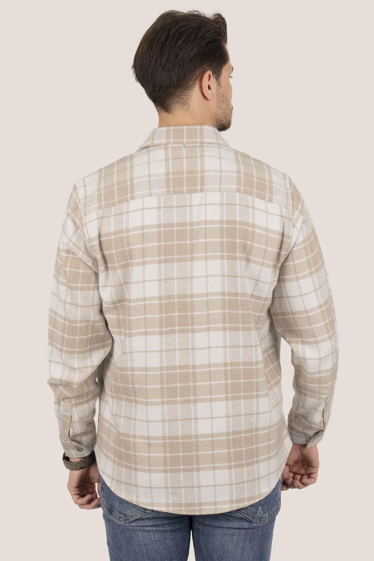 Kum Beji Oversize Oduncu Hediye Kutulu Erkek Gömlek XXL