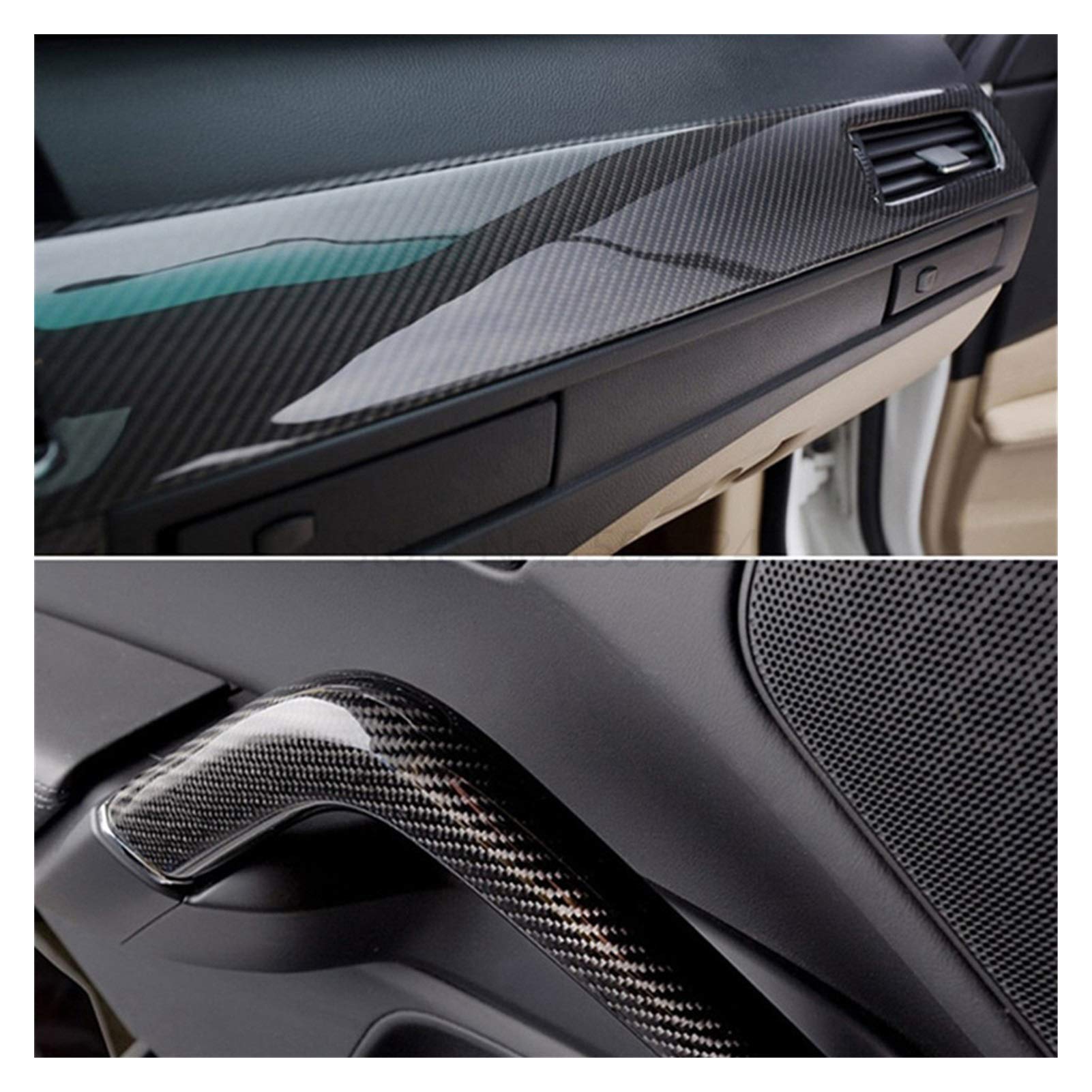 Auto Schutz Carbon Folie, 5D Carbon-Faser-Wrapping-Vinylfilm-Motorrad-Tablet Aufkleber auf dem Auto Auto-Zubehör Auto-Styling(Silver,50x600cm)