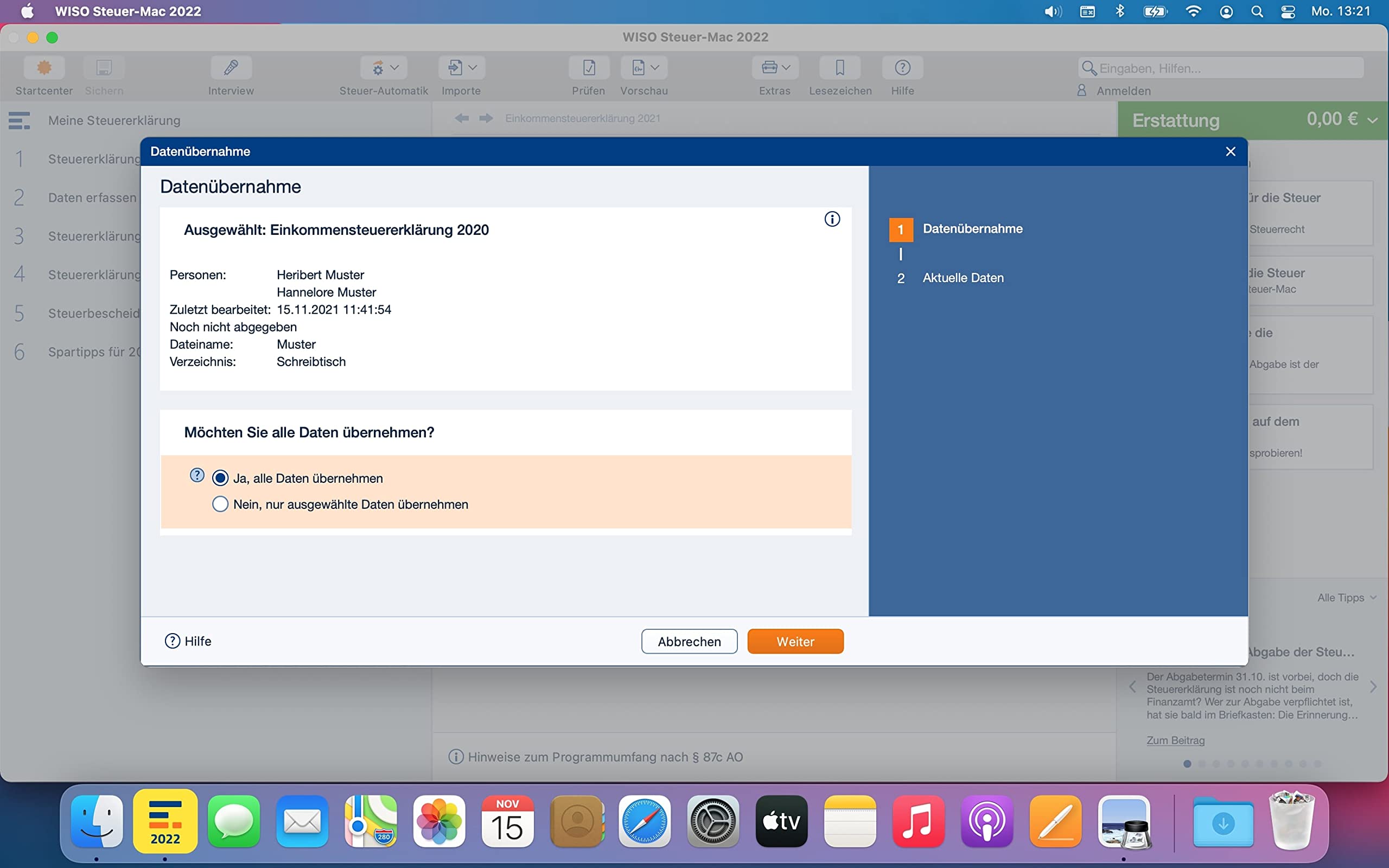 WISO Steuer-Mac 2022 (für Steuerjahr 2021 | Mac | Digitaler Download