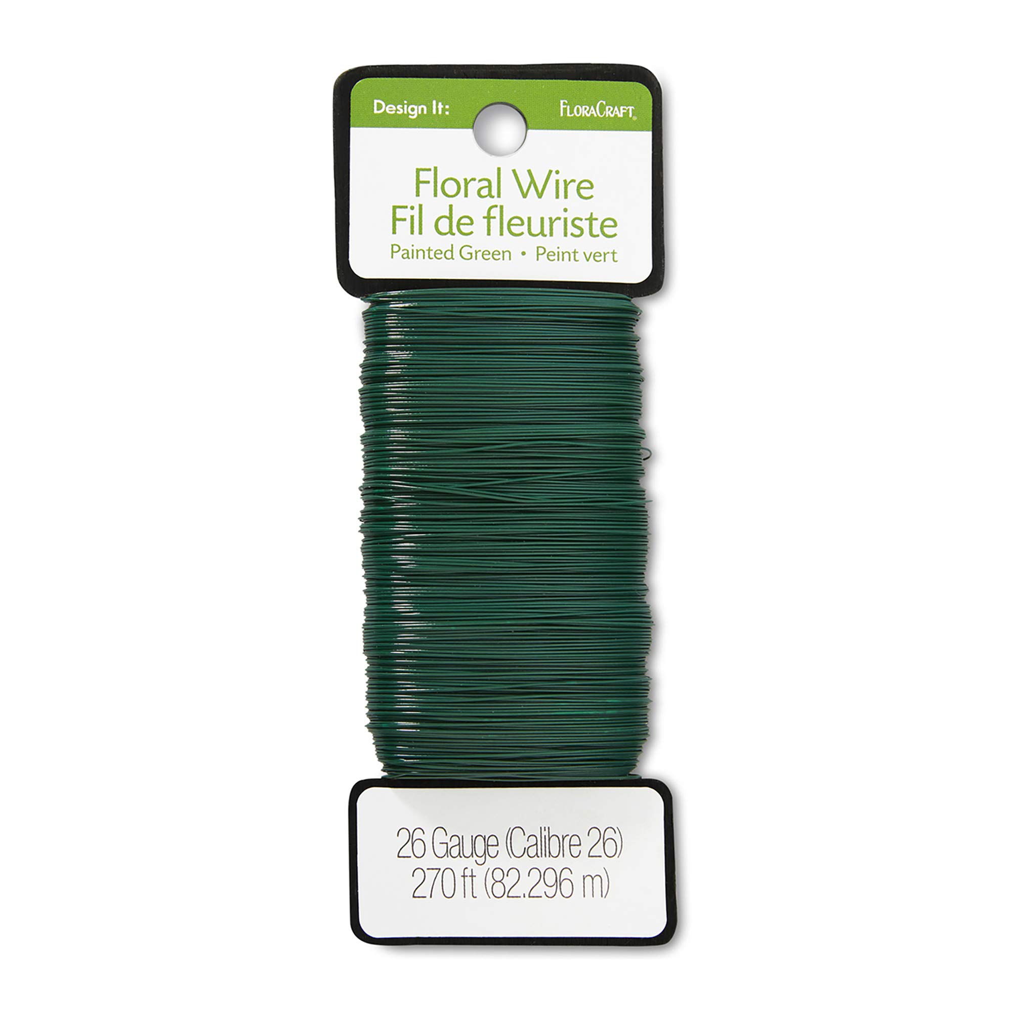 Fil floral vert 26ga de 270 pieds Floracraft pour couronnes maison