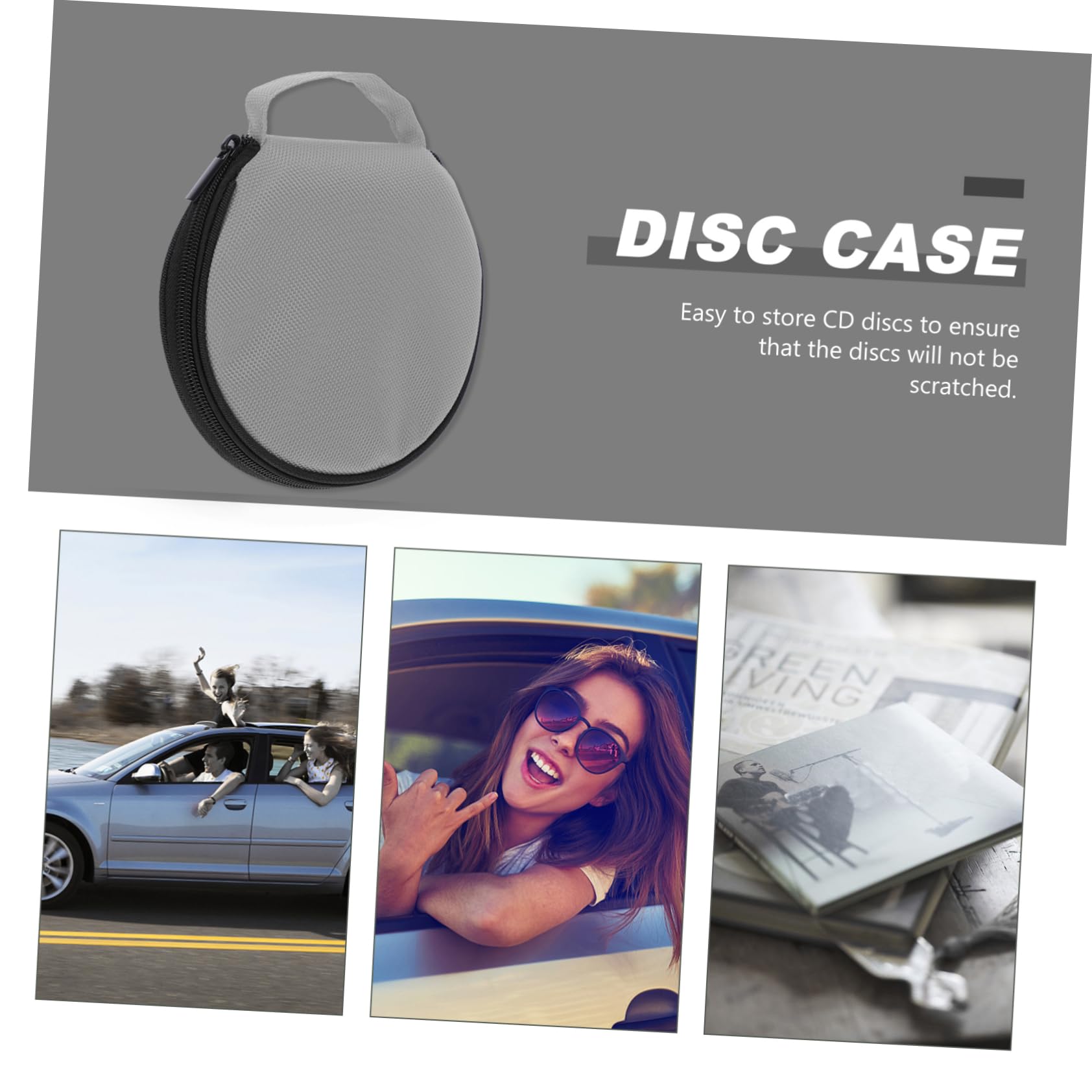 MUCKLILY CD Holder Wallet Zippered CD Storage Case for Home Car Capacity Dvd Protective Case Portable Travel Organizer for Dvds for Road Trips Collection