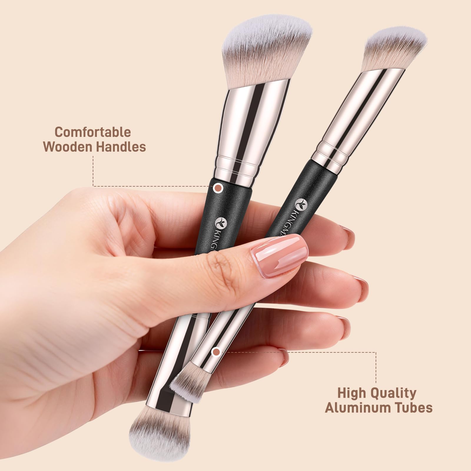 KINGMAS Makeup Brush Set - Concealer & Foundation Duo -2