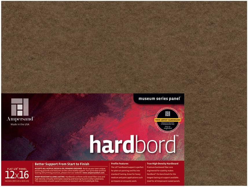 Ampersand Museum Series Hardbord for Painting and Mounting, 1/8 Inch Depth, 12X16 Inch (AMHB12)
