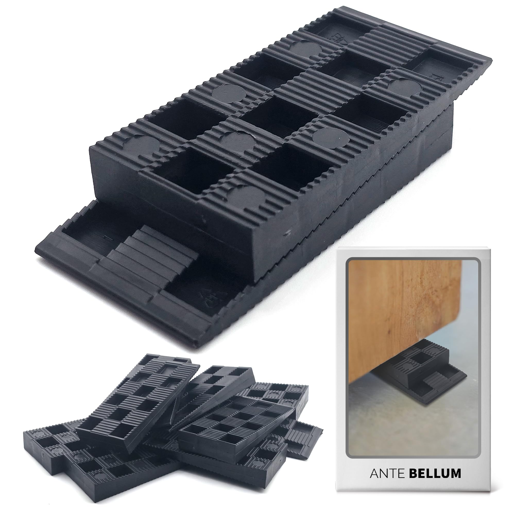 Ante Bellum 50 Stück Kunststoff-Abstandshalter – Montagekeile für Böden, Fenster und Türen, Kunststoffkeile zum Ausrichten und Montieren, geeignet für BAU- und Möbelmontagearbeiten