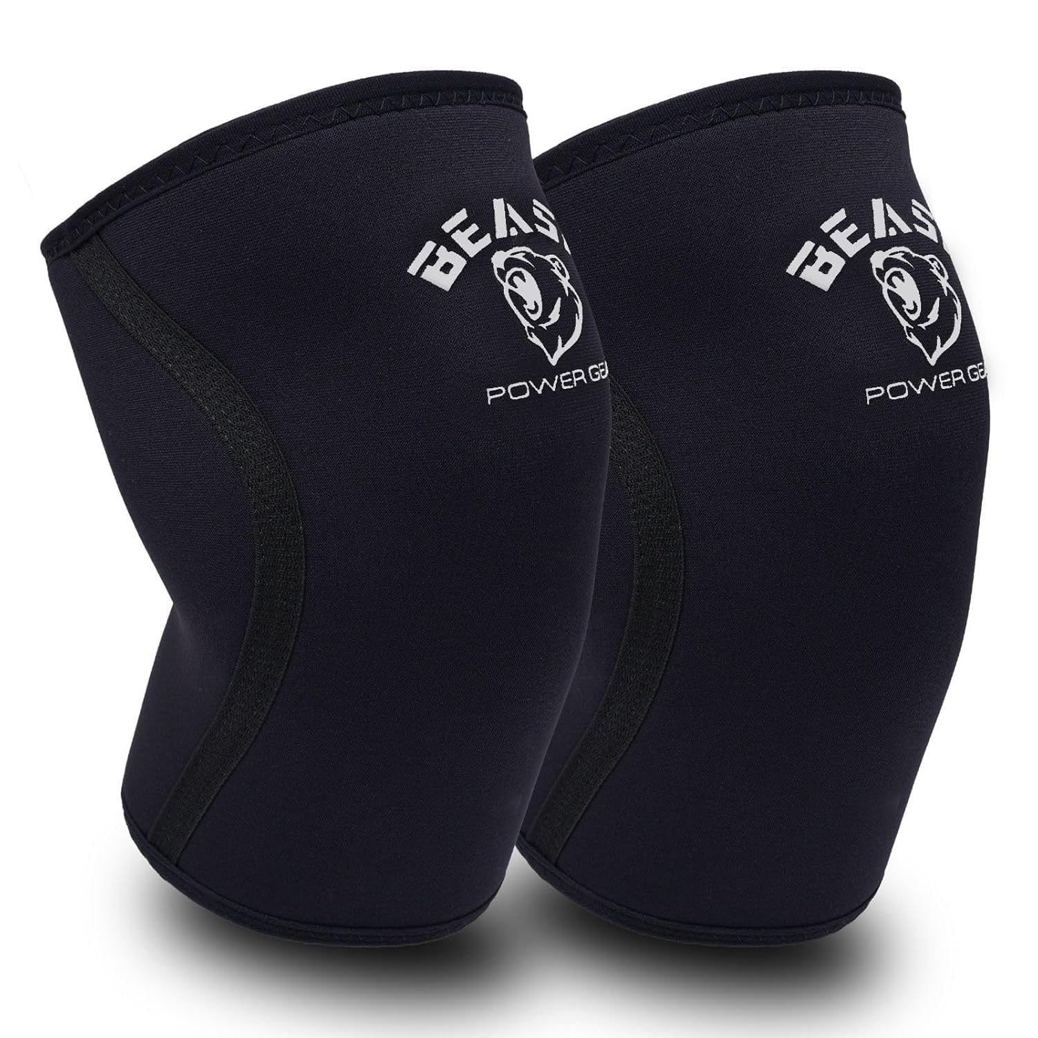 Beast Power Gear Neoprene Compression Knee Sleeves 7MM Support for Squats, Gym Strenght Training, Powerlifting, Weightlifting, Wrestling for Men & Women (Black, NeopreneSleeve-7MM-XS) : Health & Household