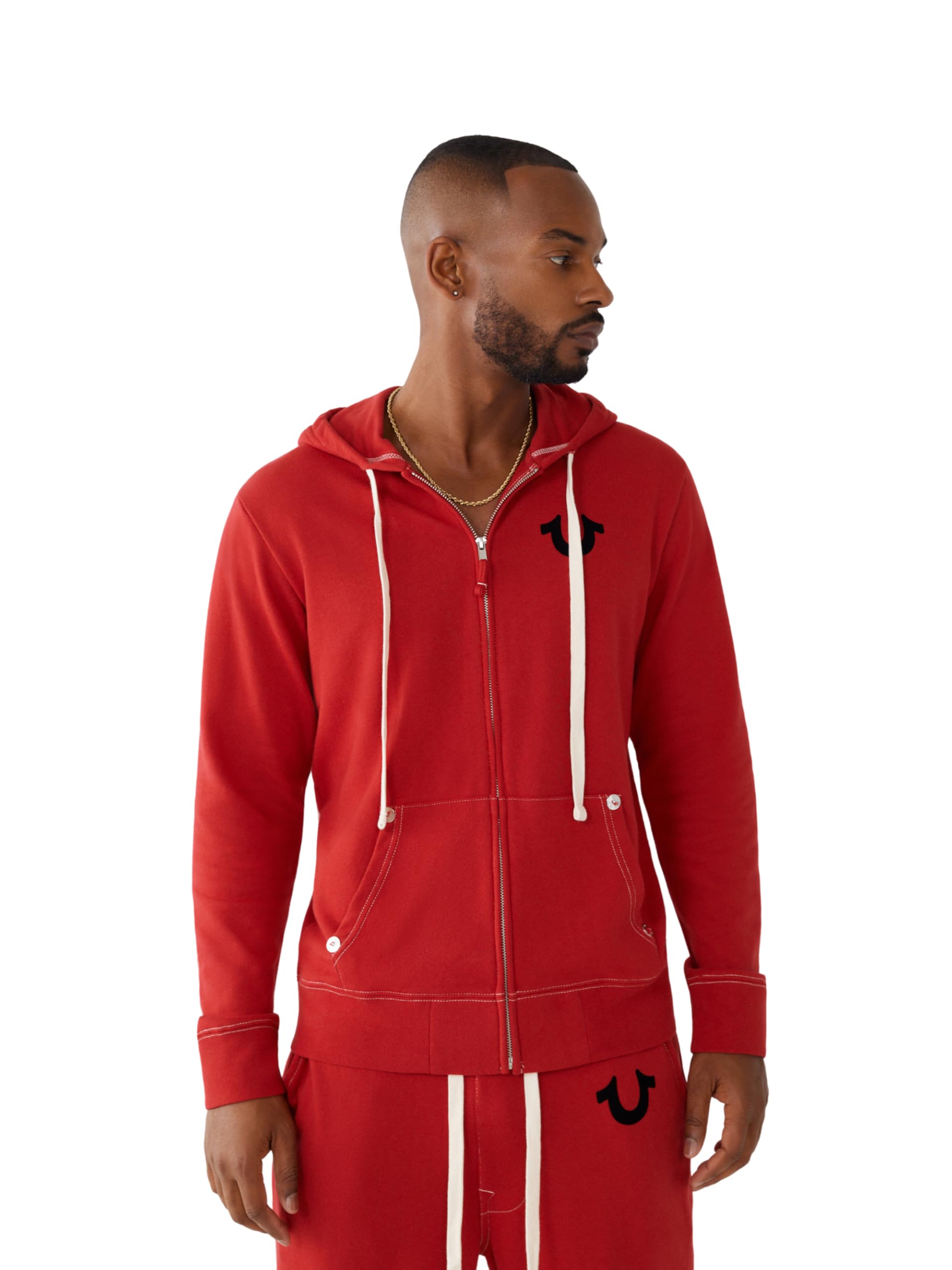 True Religion Buddha Logo Zip Hoodie Felpa con Cappuccio Uomo