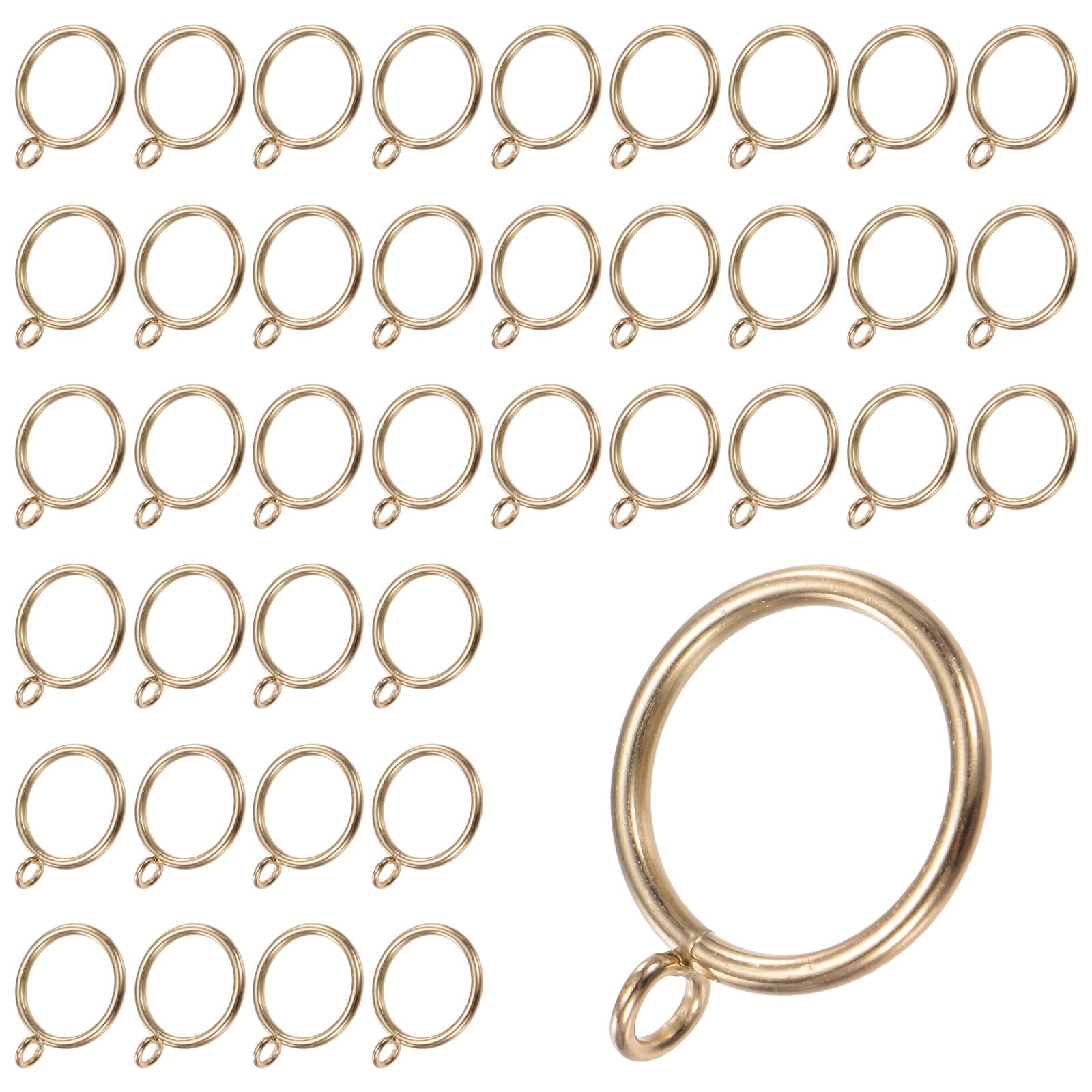Anillos de cortina dorados M METERXITY antiatascos y libres de óxido para colgar textiles pesados
