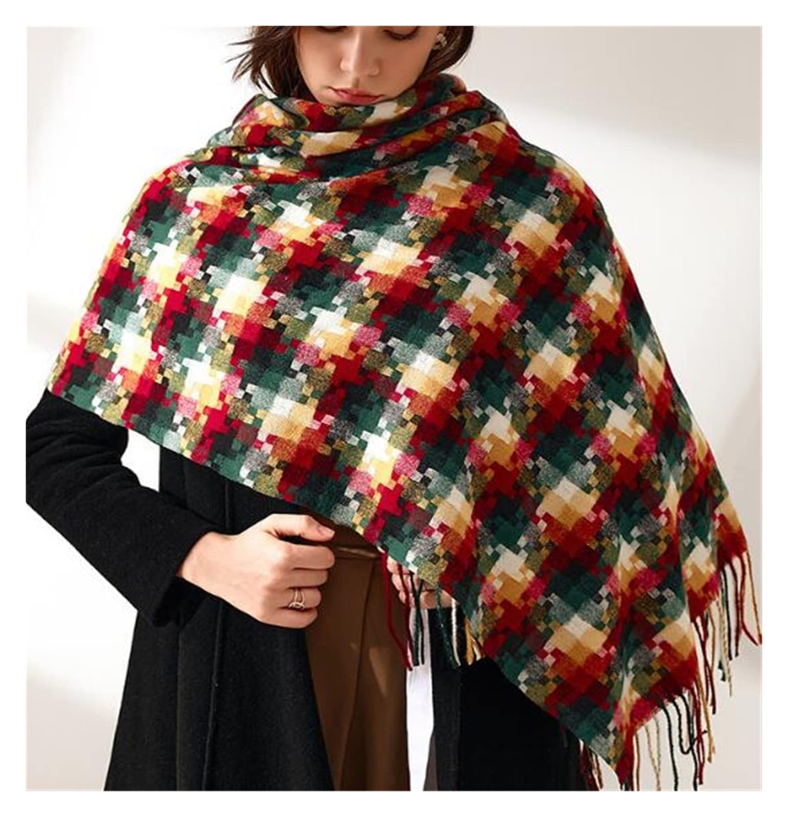 Bufanda Chal Bufandas De Invierno Para Mujer, Bufanda De Imitación De Invierno A La Moda Cálida Bufanda Gruesa Para Hombres Suave y Cálida