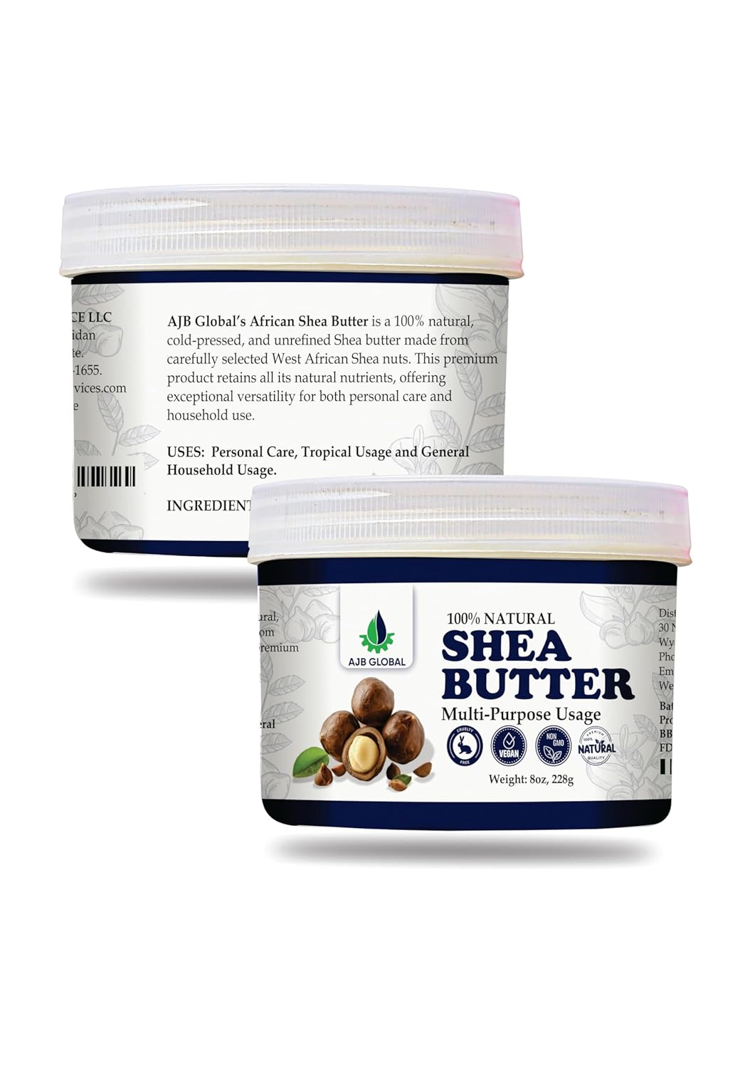 AJB Global African Raw shea butter- Unrefined,100% Pure - Natural Moisturizer for Skin & Hair 8 oz (228) g - Image 7