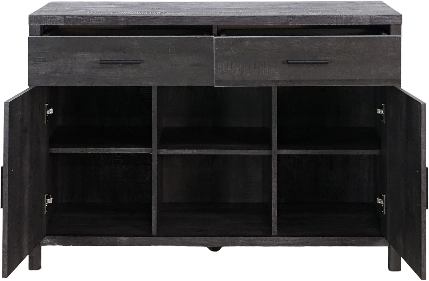 ICE ARMOR 99-78108FP-BlackOak 47" W Sideboard Storage Modern Dining Server Cupboard Buffet Table with Two Cabinets and Drawers in Black Oak Finish