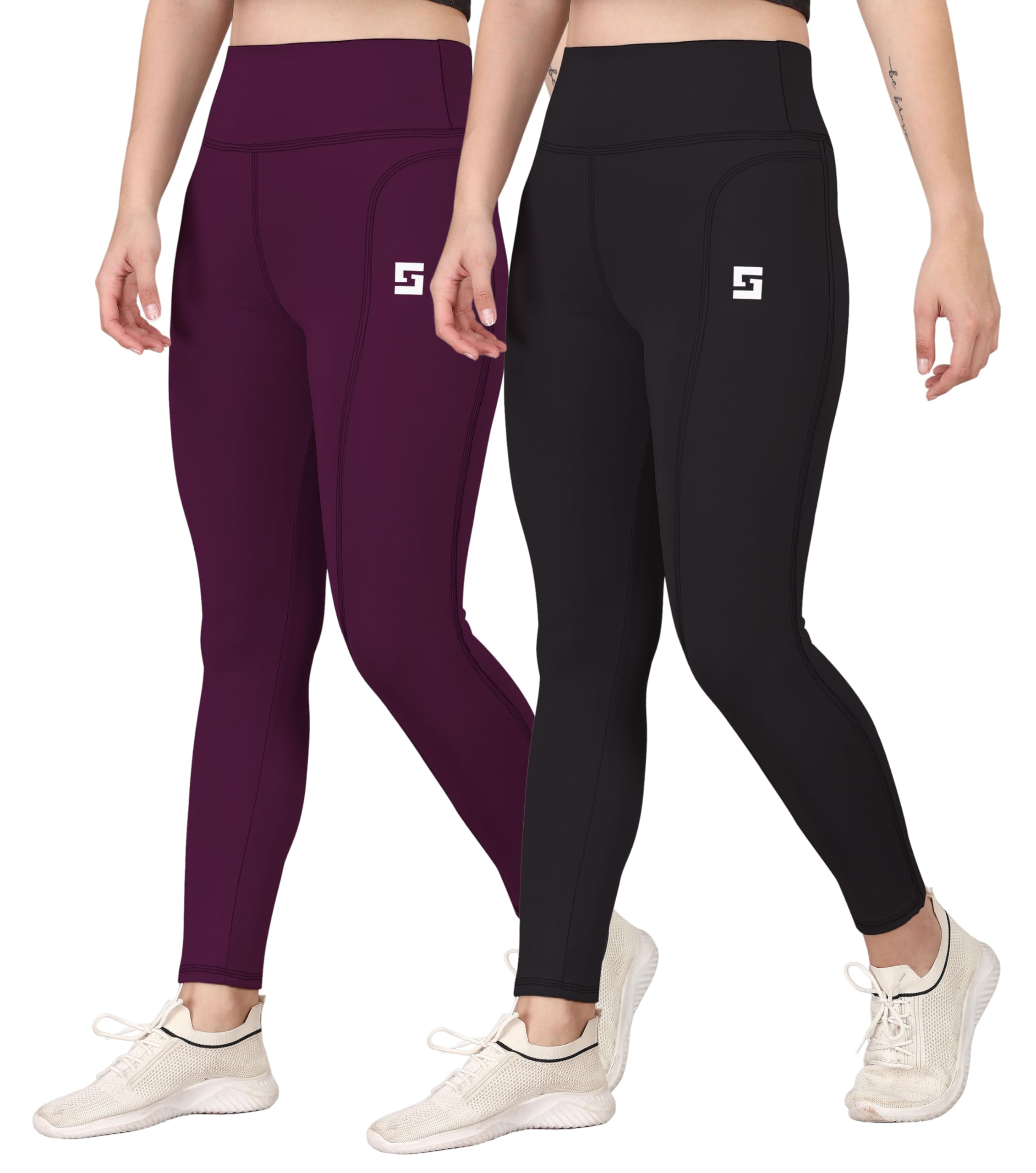 Women's Gym Wear Tights | Track Pants | Mesh Insert Side Pockets Pant | Ideal for Active Wear Pant | Yoga & Workout Tights | The Ultimate Gym Pants for Women & Girls (Pack of 3)-image-49
