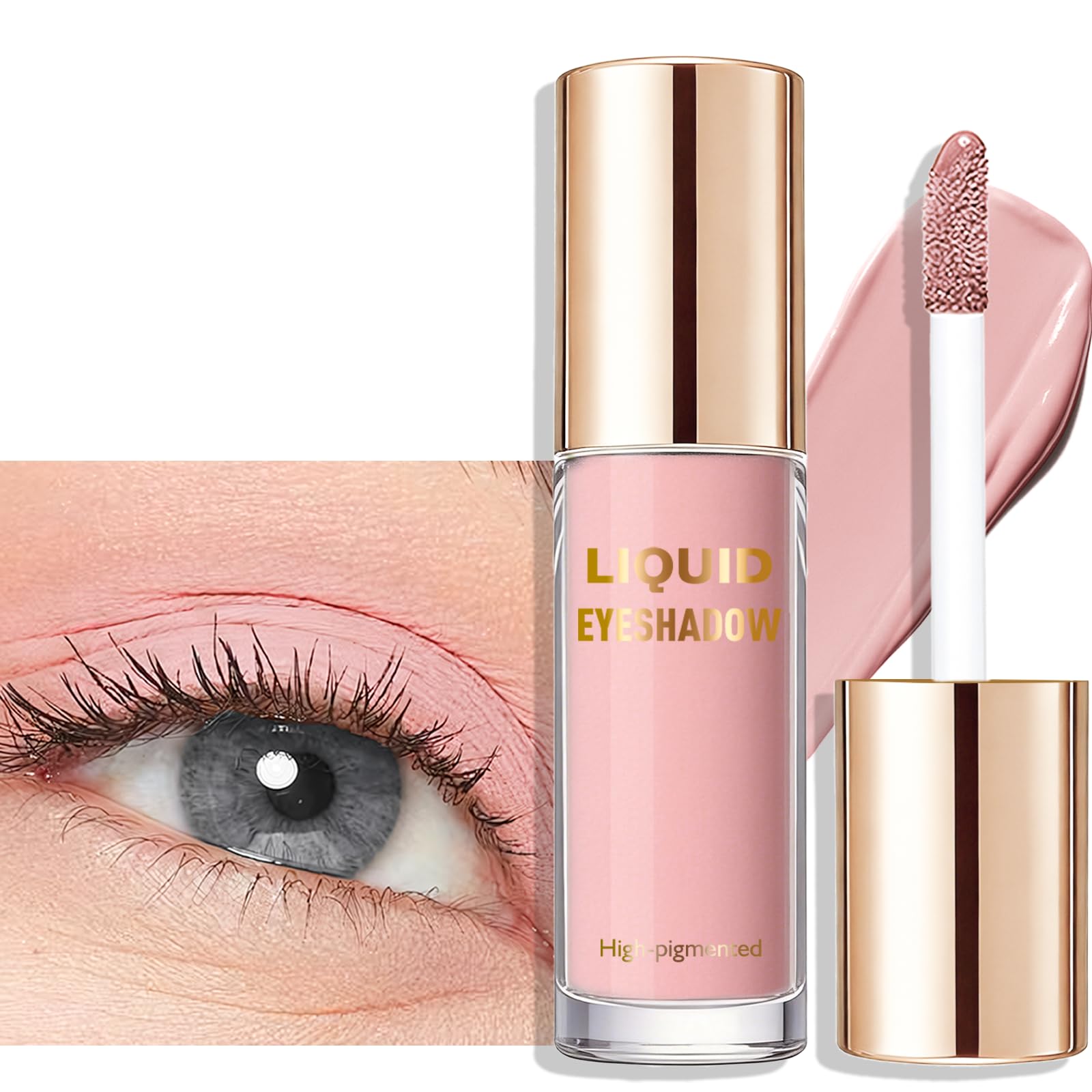 Nude Pink Liquid Eyeshadow with Subtle Shimmer, Sheer Color #4 Sheer Pink
