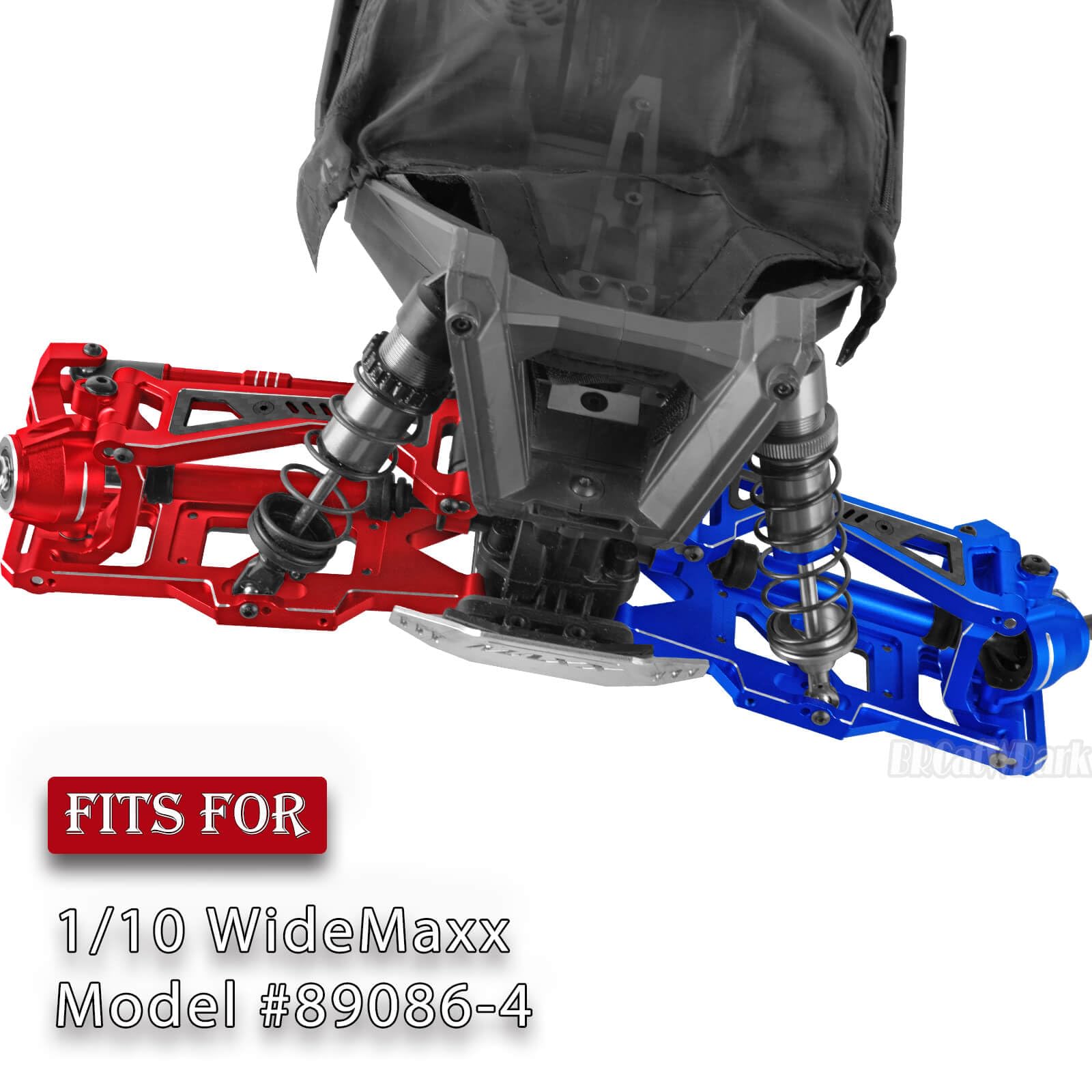 BRCatWPark Aluminum Suspension Arms Upgrades Part for 1/10 WideMaxx,RC Upper Suspension A-Arms & Lower Suspension Kits Hops Up,#89086-4,Navy Blue