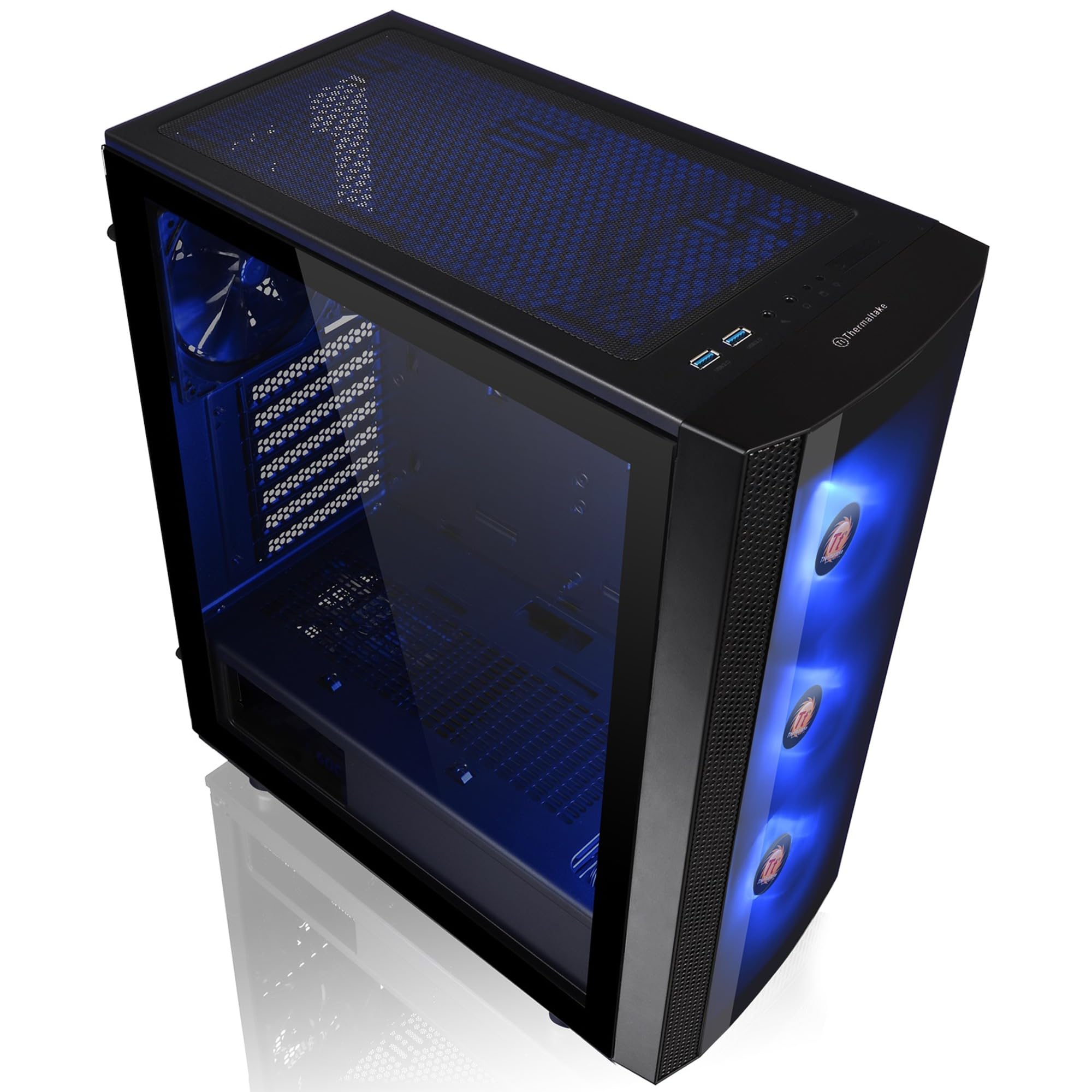 Thermaltake Versa J25 TG RGB - Caja Gaming para PC, Color Negro