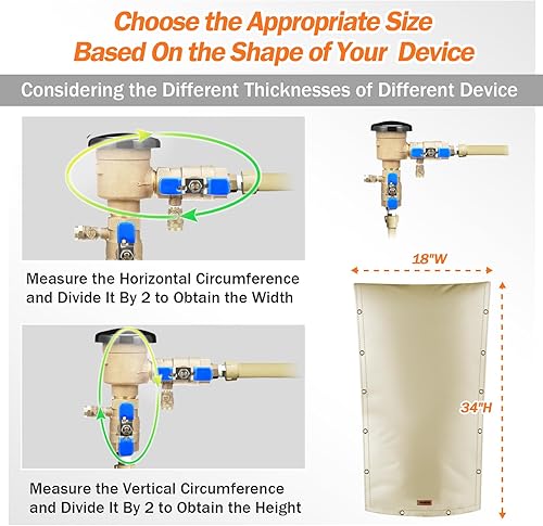 Miniatura 3 de Cubierta de aislamiento de tubería para prevención de reflujo de apertura de 3 vías (5 F), cubierta de válvula de riego de rociador, cubierta de