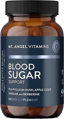 Miniatura 2 de Mt. Angel Vitamins Suplemento de apoyo para el azúcar en la sangre, suplemento natural con cáscara de Pysllium, berberina con canela de Ceilán y