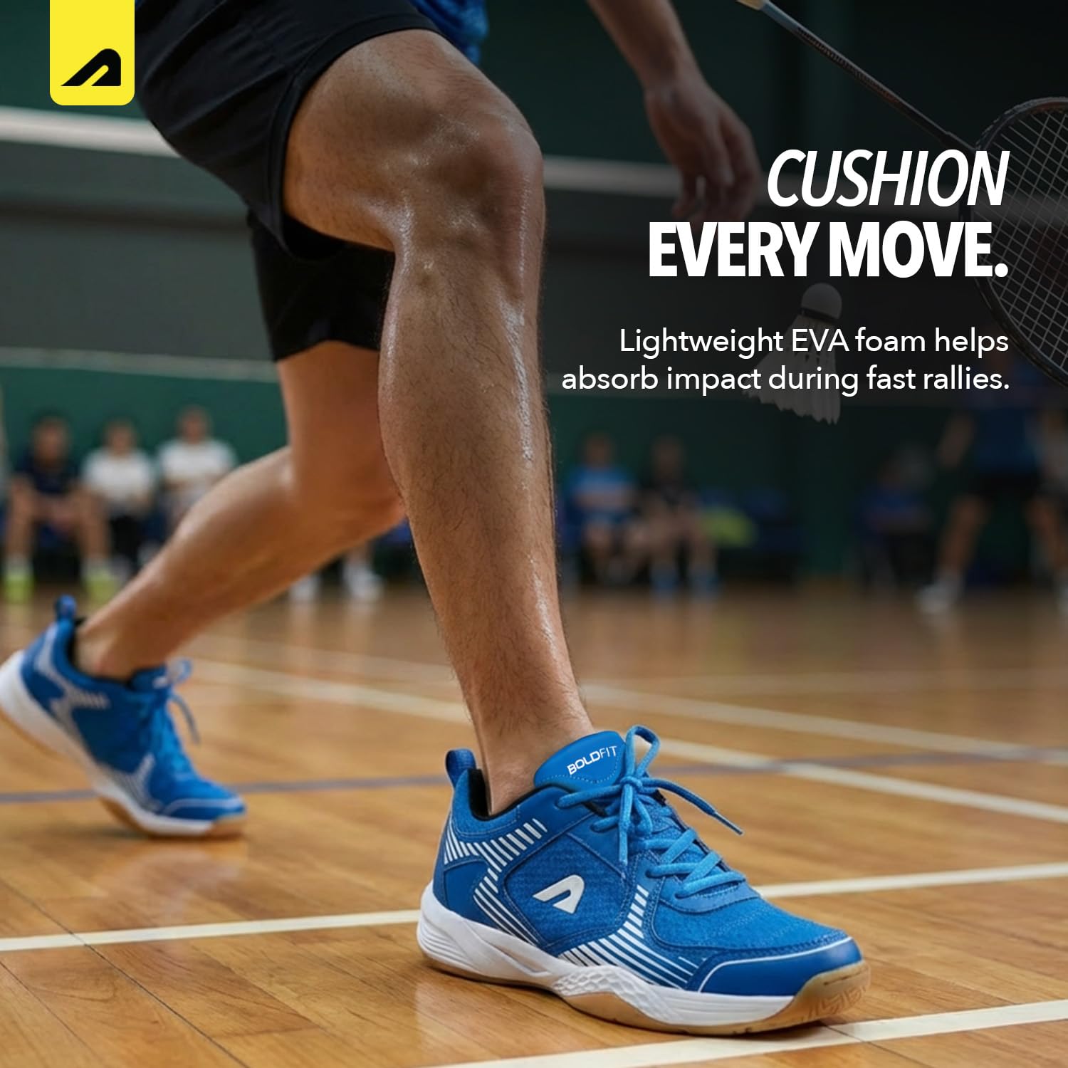 Boldfit Badminton Shoes for Man Lightweight Non Marking Shoes for Badminton Breathable Anti Skid Shoe for Man Shuttle Non Marking Indoor Shoe for Pickleball, Tennis, Padel Blue 1