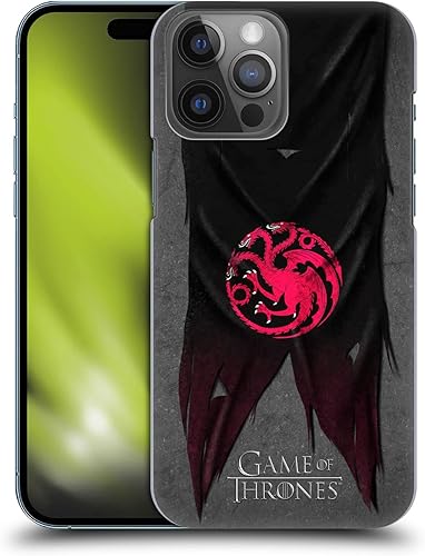 Head Case Designs Funda rígida con licencia oficial de HBO Game of Thrones Targaryen Sigil Flags compatible con Apple iPhone 14 Pro Max
