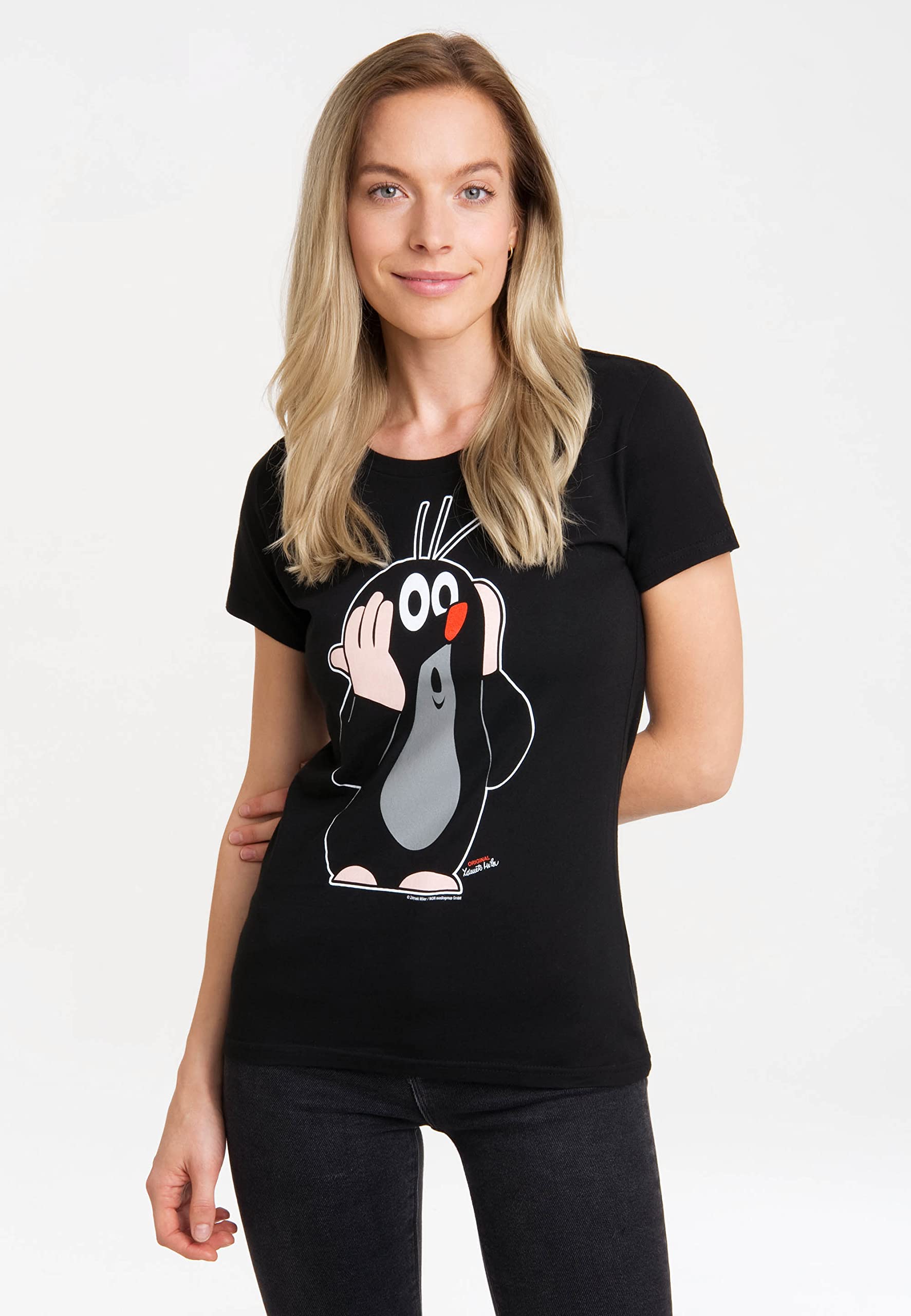 Logoshirt® Der kleine Maulwurf T-Shirt Damen | Der kleine Maulwurf - Oh Oh, 100% Baumwolle, lustiges Cartoon-Motiv für Maulwurf-Fans, lizenziertes Originaldesign