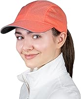 Vista 8 de TrailHeads Gorra para correr de día de carrera para mujer, gorra de rendimiento, ligera y de secado rápido, con malla deportiva y ribete reflectante