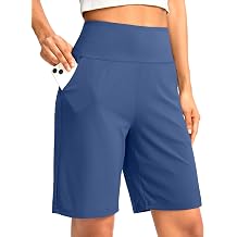 G Gradual Womens Bermuda Long Shorts with Pockets 9" High Waisted Knee Length Shorts for Women Walking Athletic Workout
